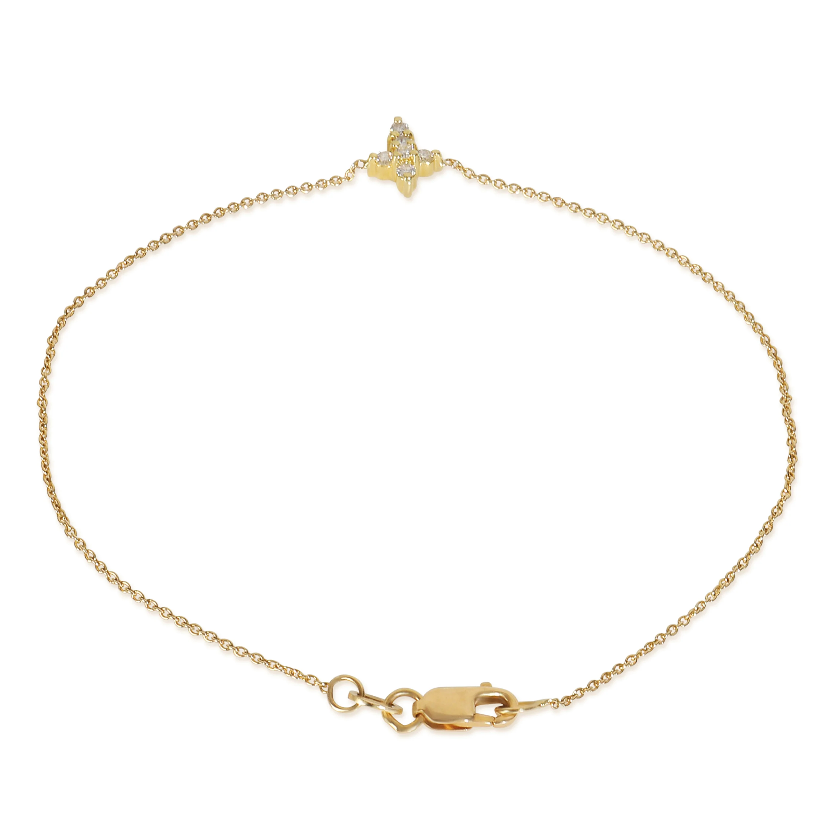 Yellow Gold Diamond Tiny Treasures Small Cross Bracelet - Image 3