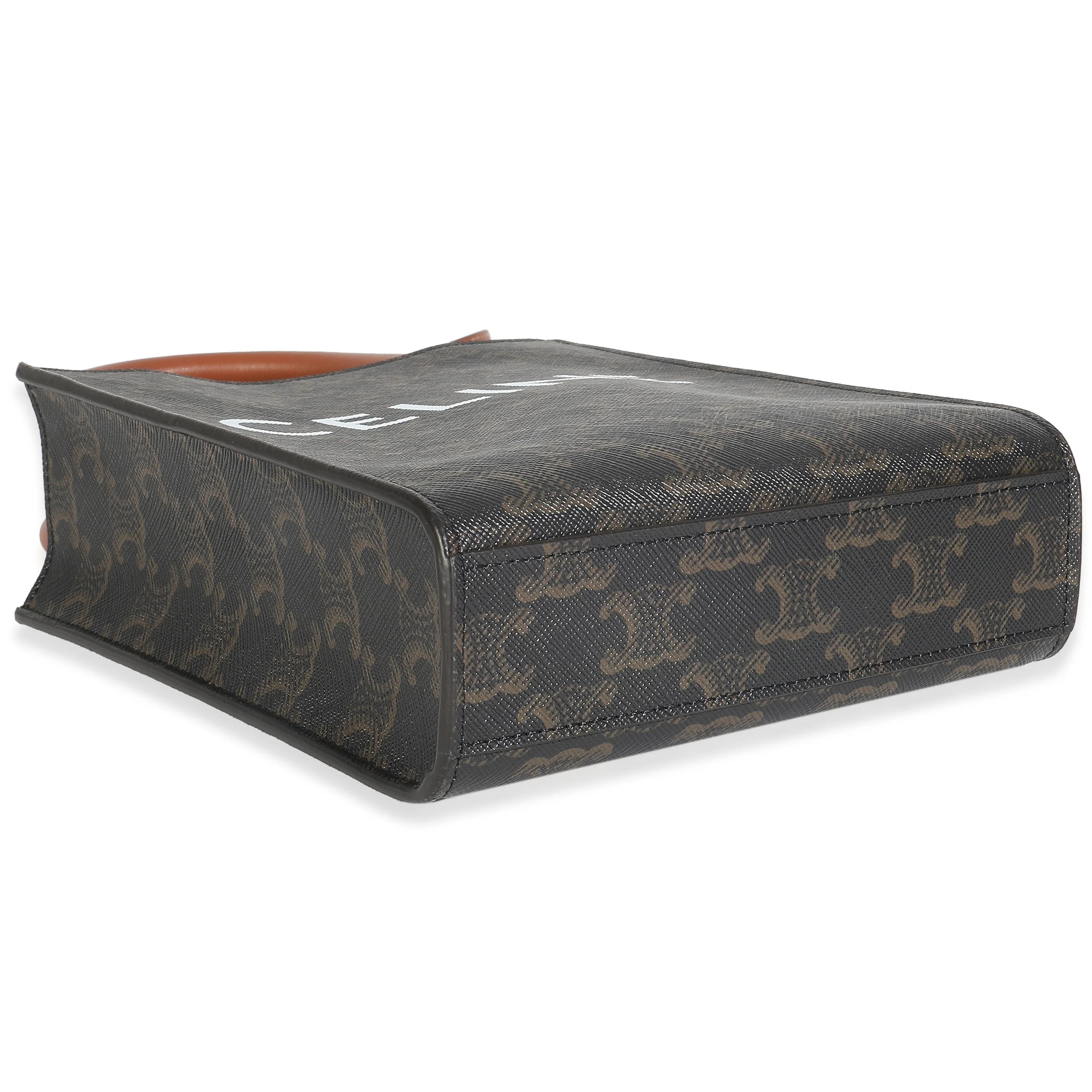 Tan Triomphe Canvas Calfskin Mini Vertical Cabas - Image 6