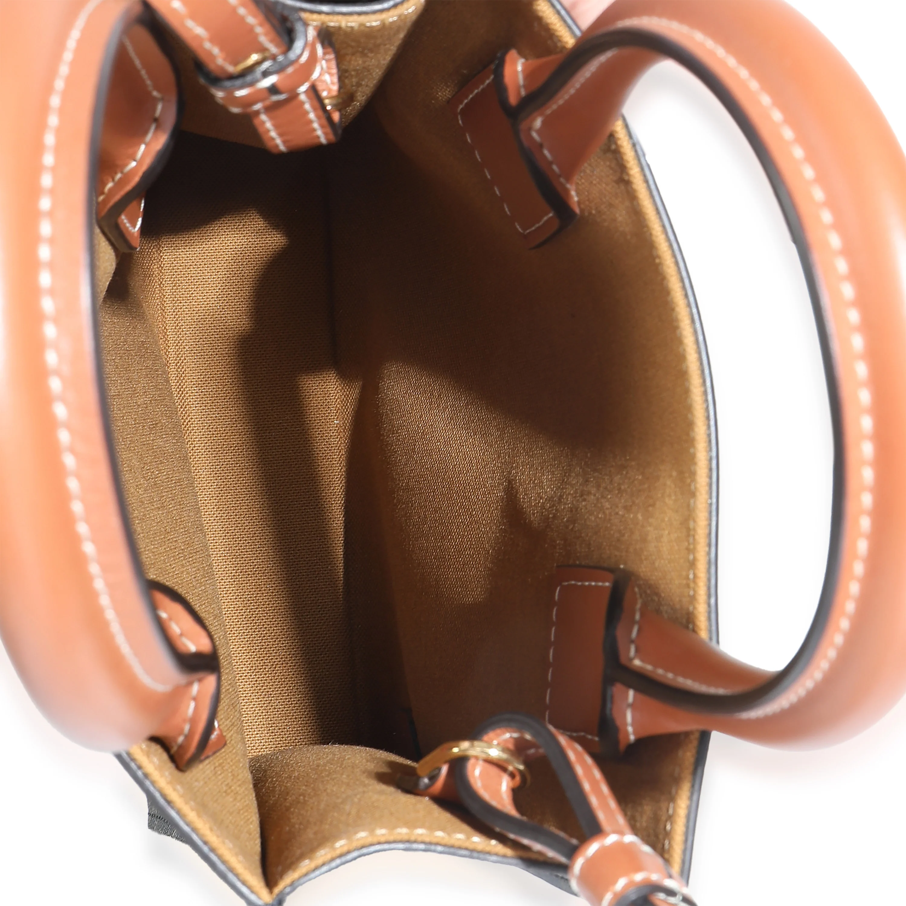 Tan Triomphe Canvas Calfskin Mini Vertical Cabas - Image 9