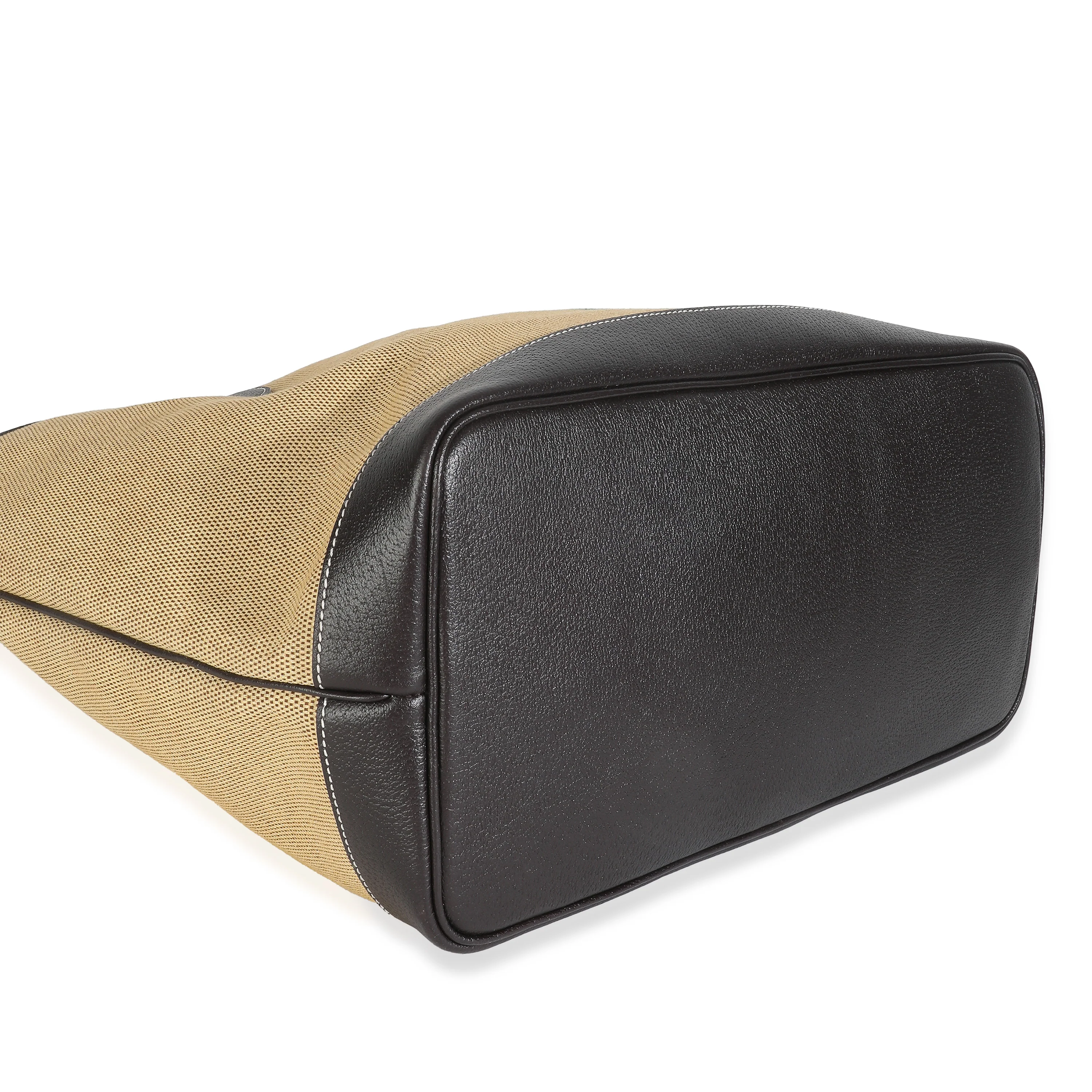 Beige Canvas Web Ophidia Large Foldable Tote - Image 7