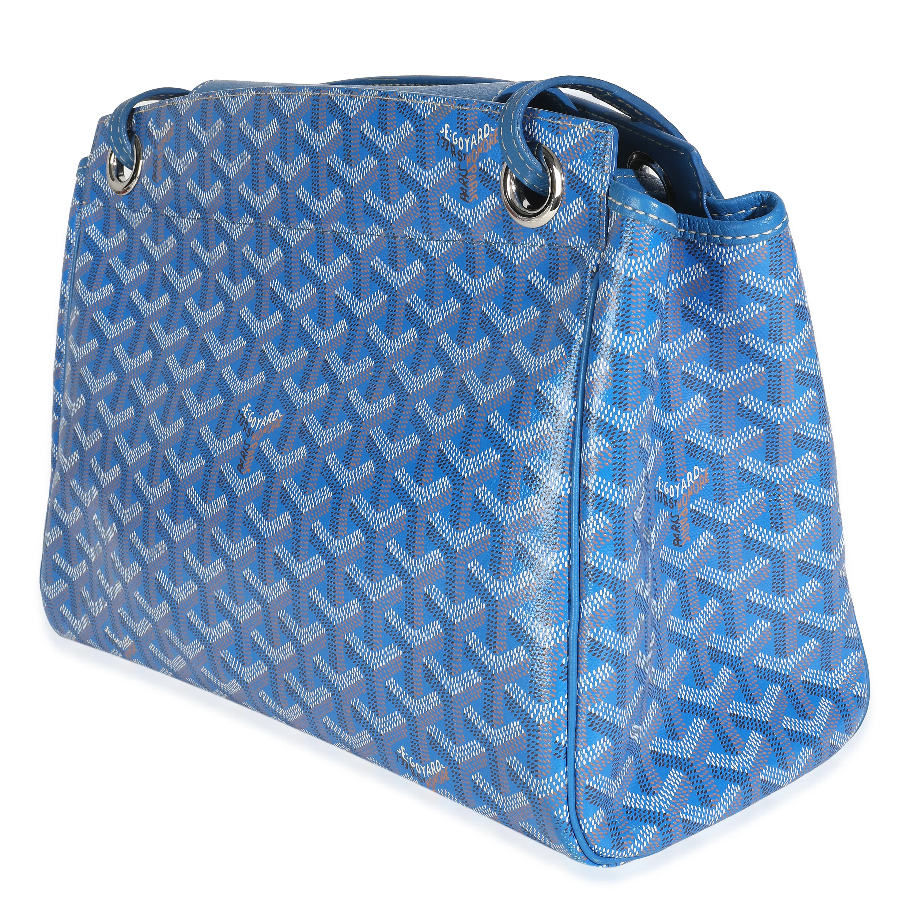 Blue Goyardine Canvas Rouette Souple PM - Image 2