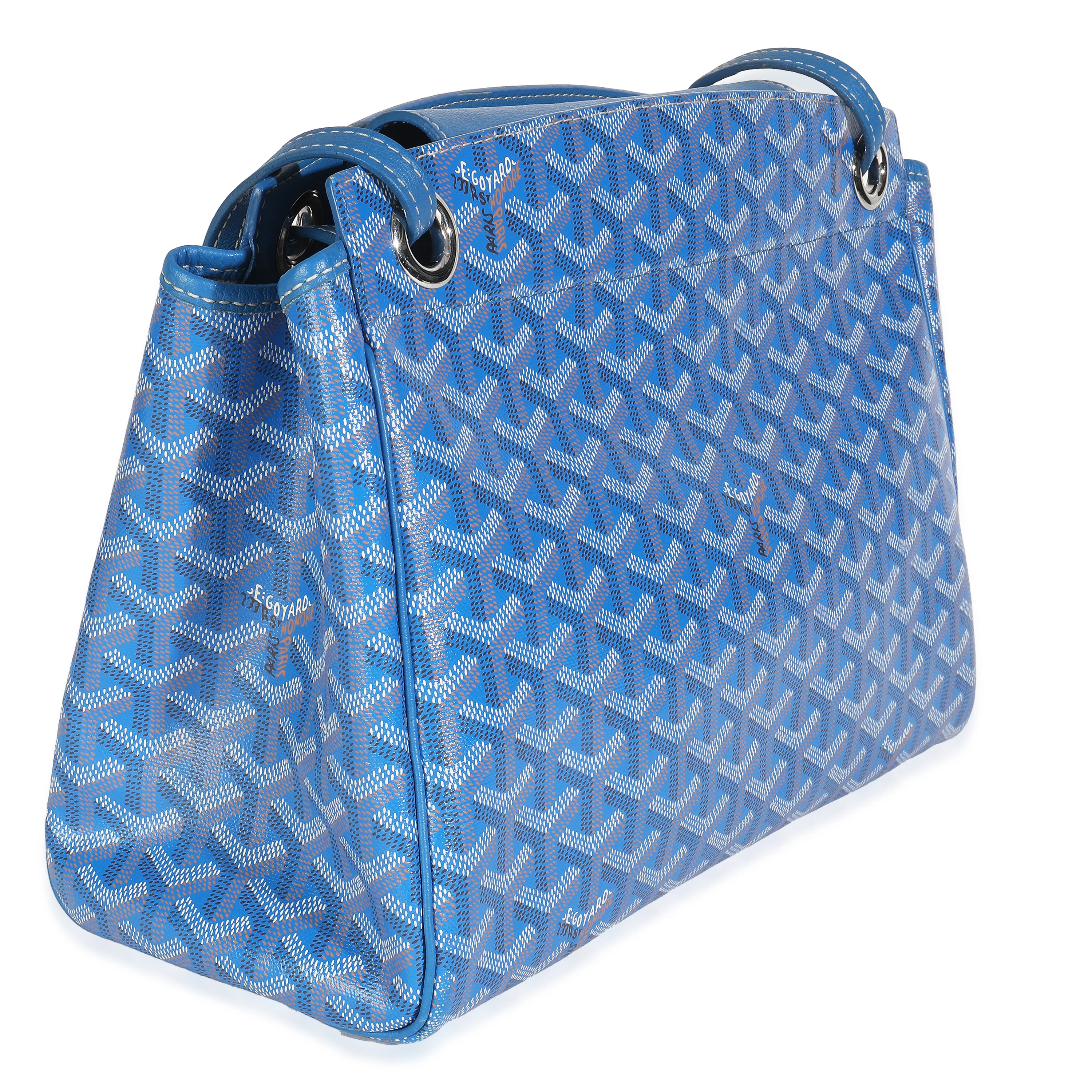 Blue Goyardine Canvas Rouette Souple PM - Image 3