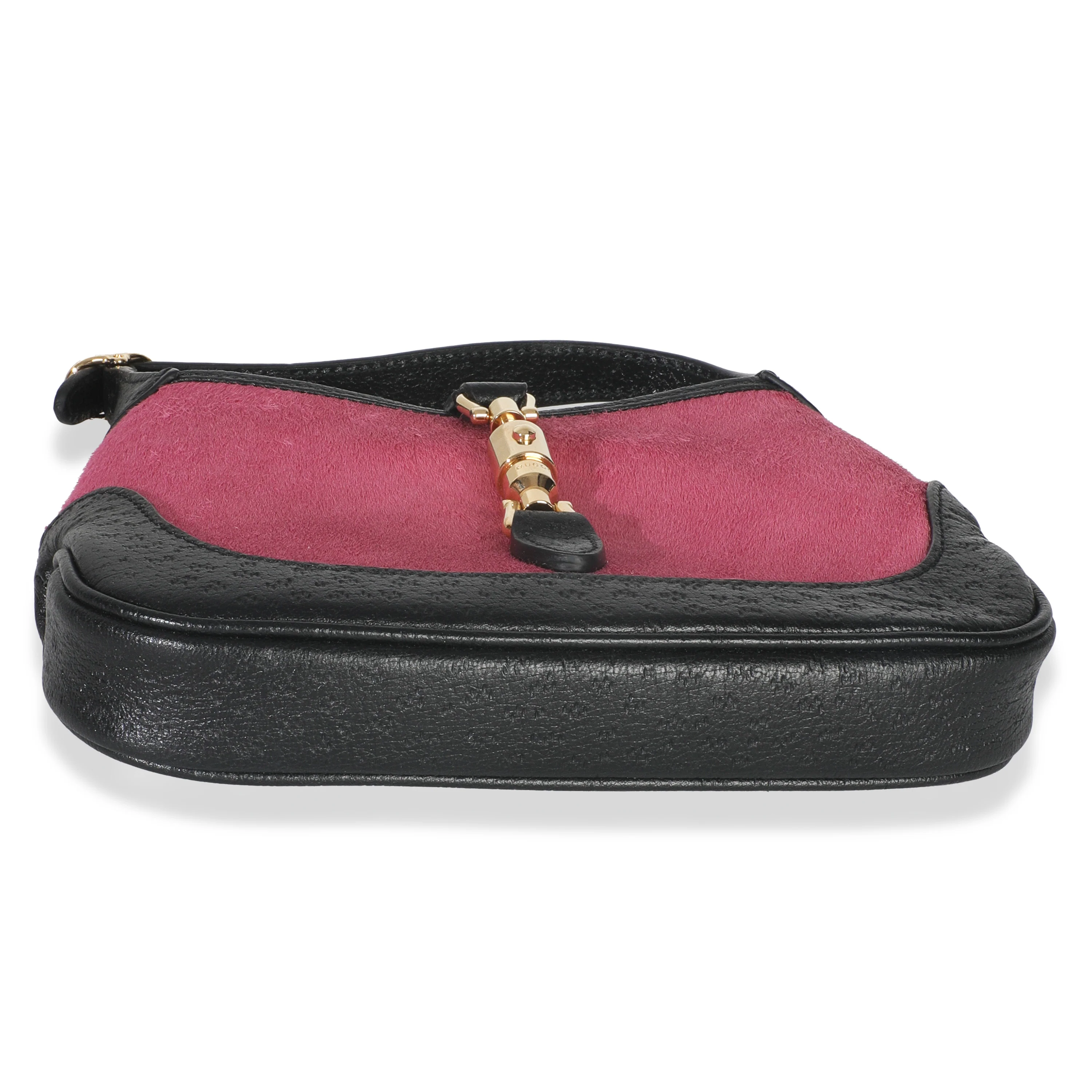 Pink Black Calf Hair Textured Dollar Calfskin Mini Jackie 1961 Hobo - Image 7