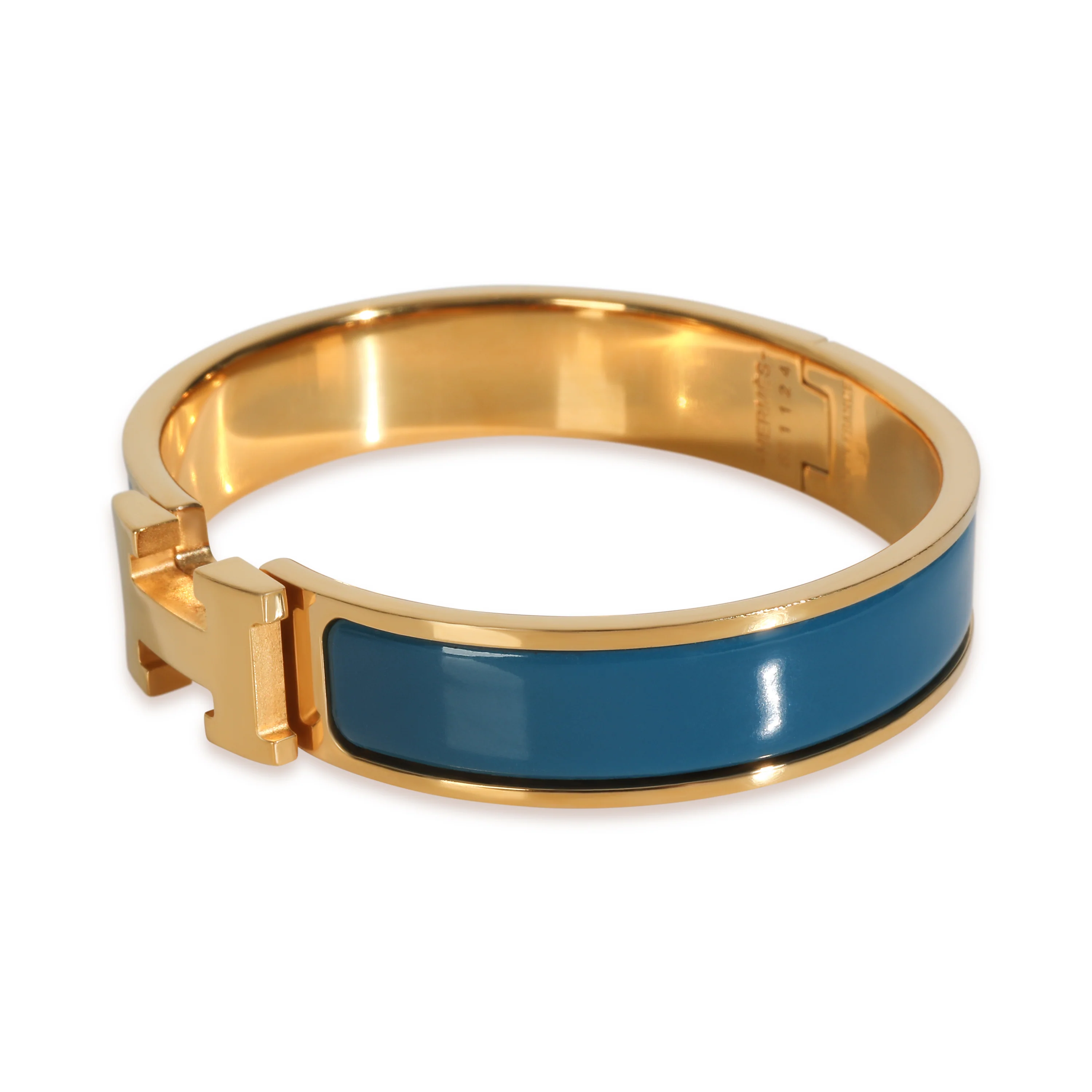 Gold-Plated  Clic H In Ultramarine Bracelet - Image 2