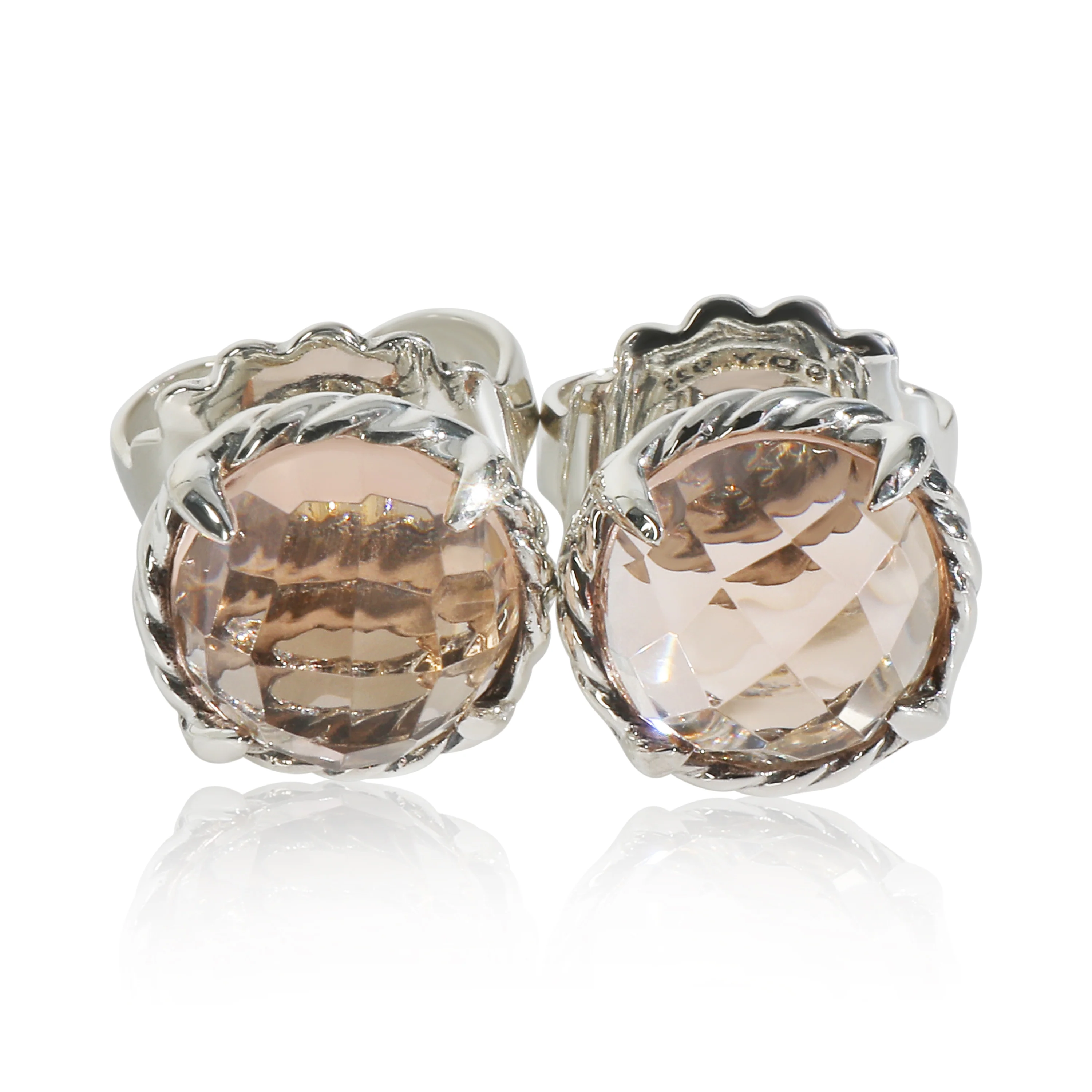 Sterling Silver Morganite Chatelaine Earrings - Image 2
