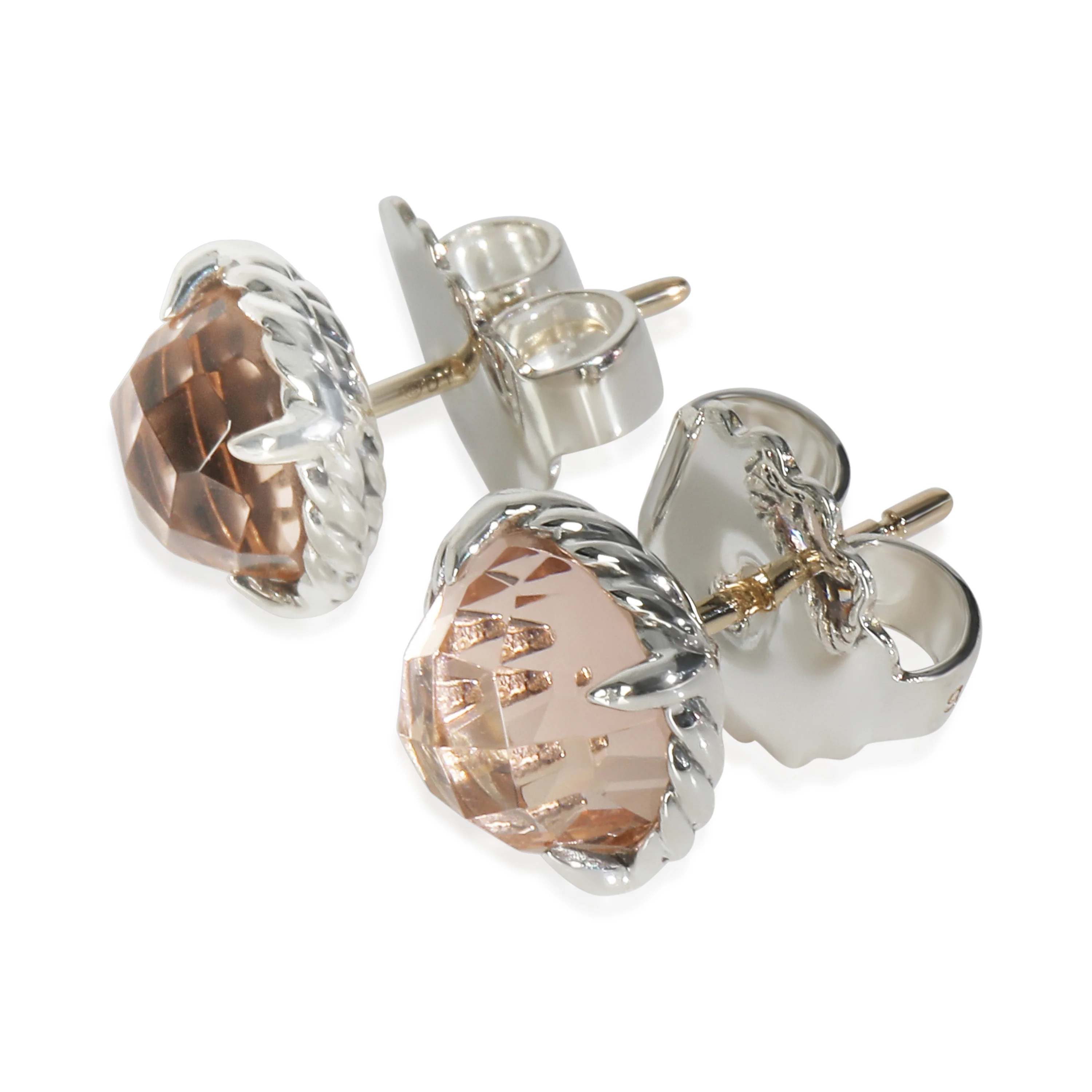 Sterling Silver Morganite Chatelaine Earrings - Image 3