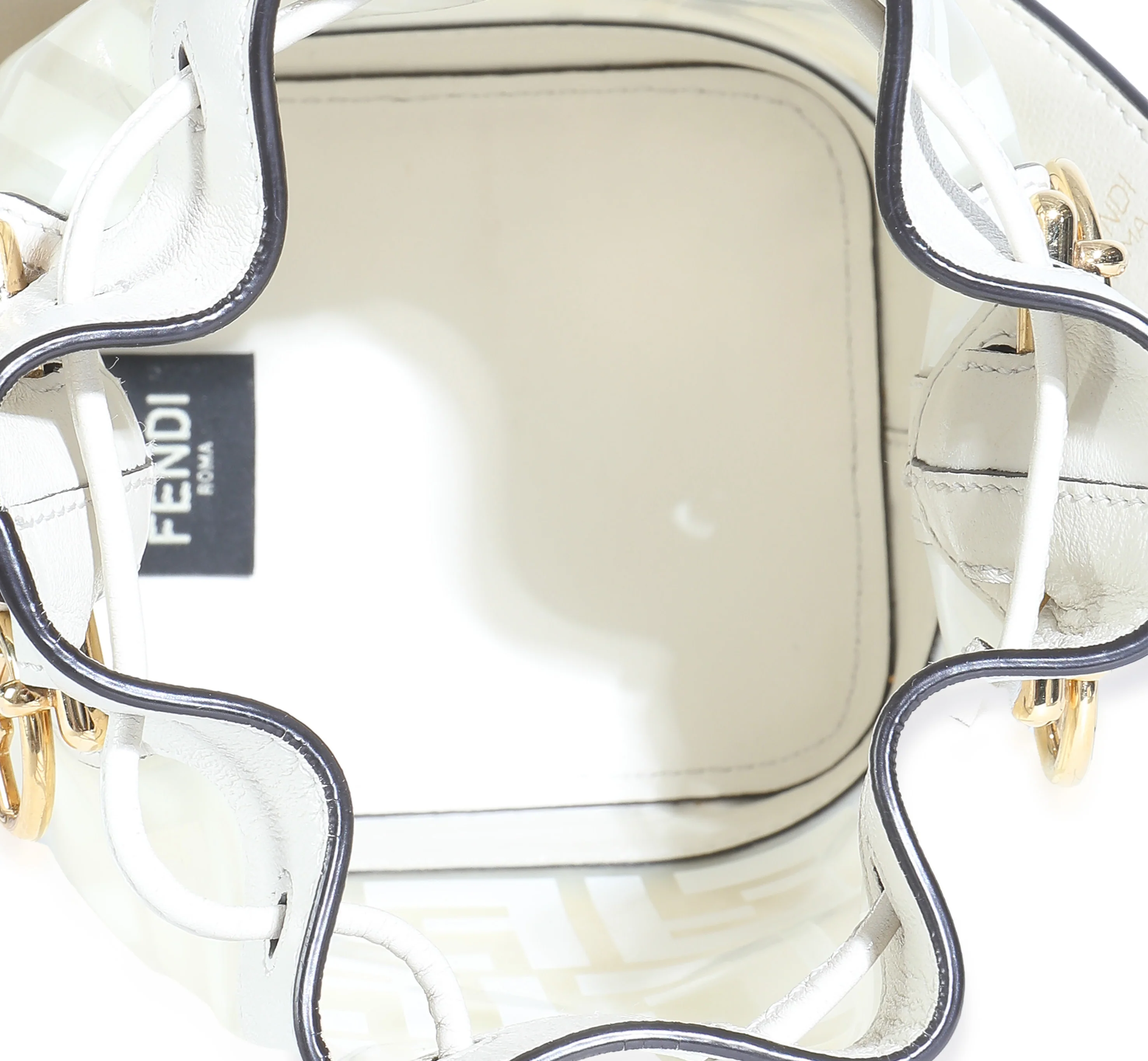 White TPU FF Vitello Grace F is Fendi Mini Mon Tresor Bucket Bag - Image 9