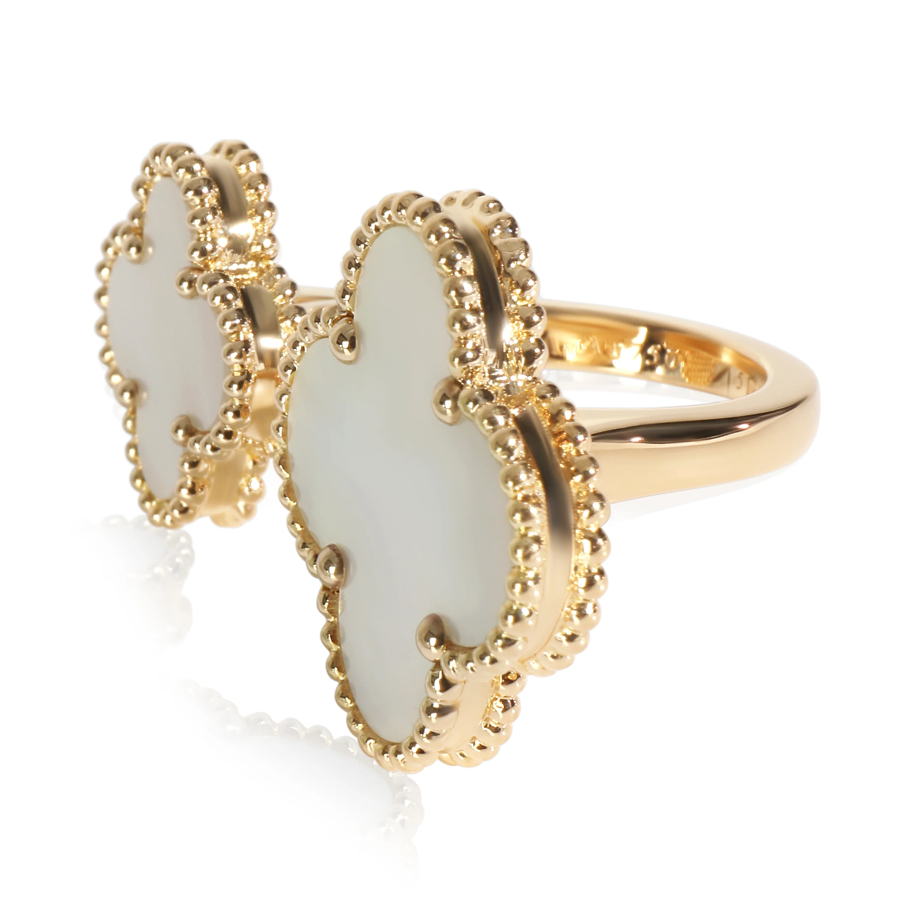 Yellow Gold Mother Of Pearl Magic Alhambra Between The Finger - Image 2