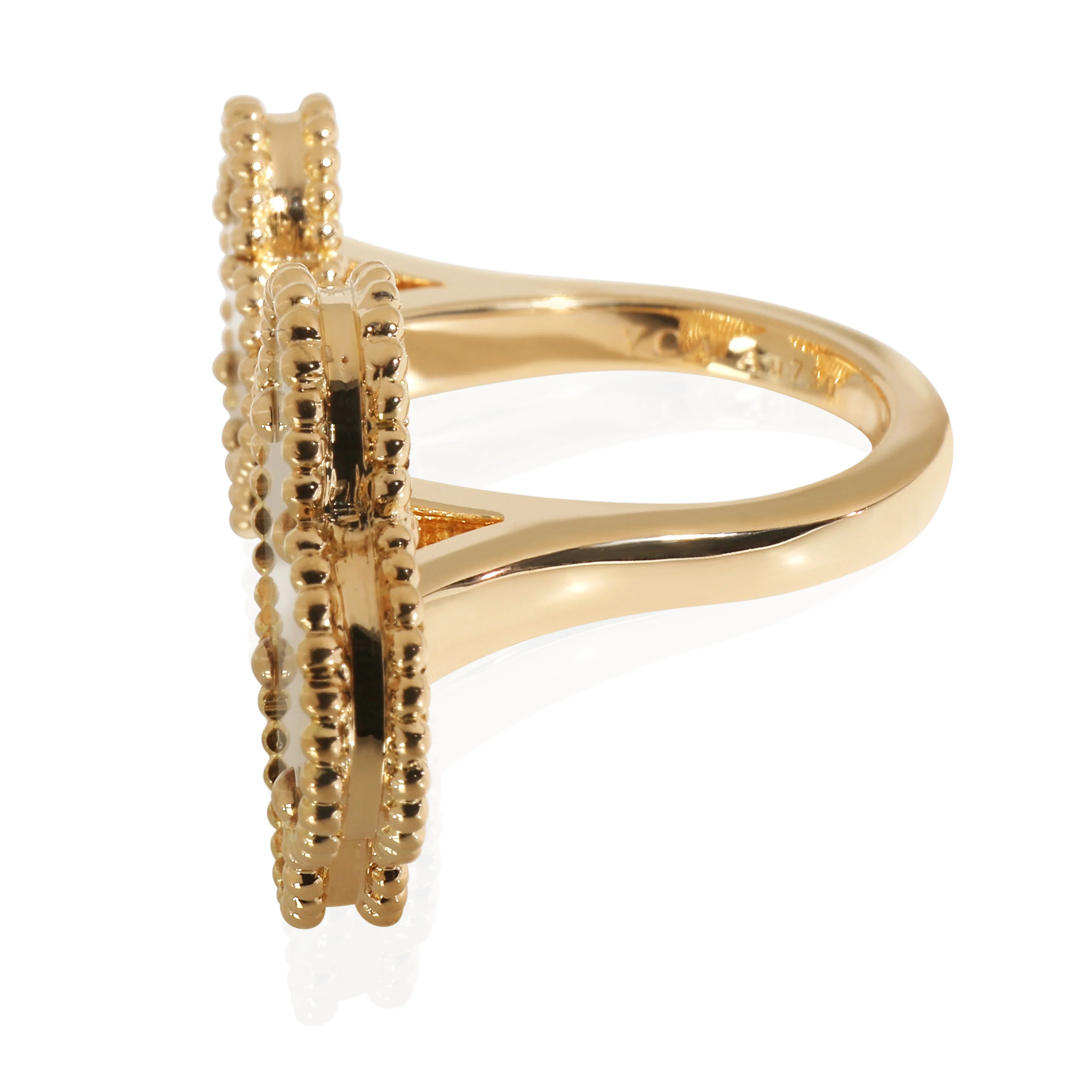 Yellow Gold Mother Of Pearl Magic Alhambra Between The Finger - Image 7