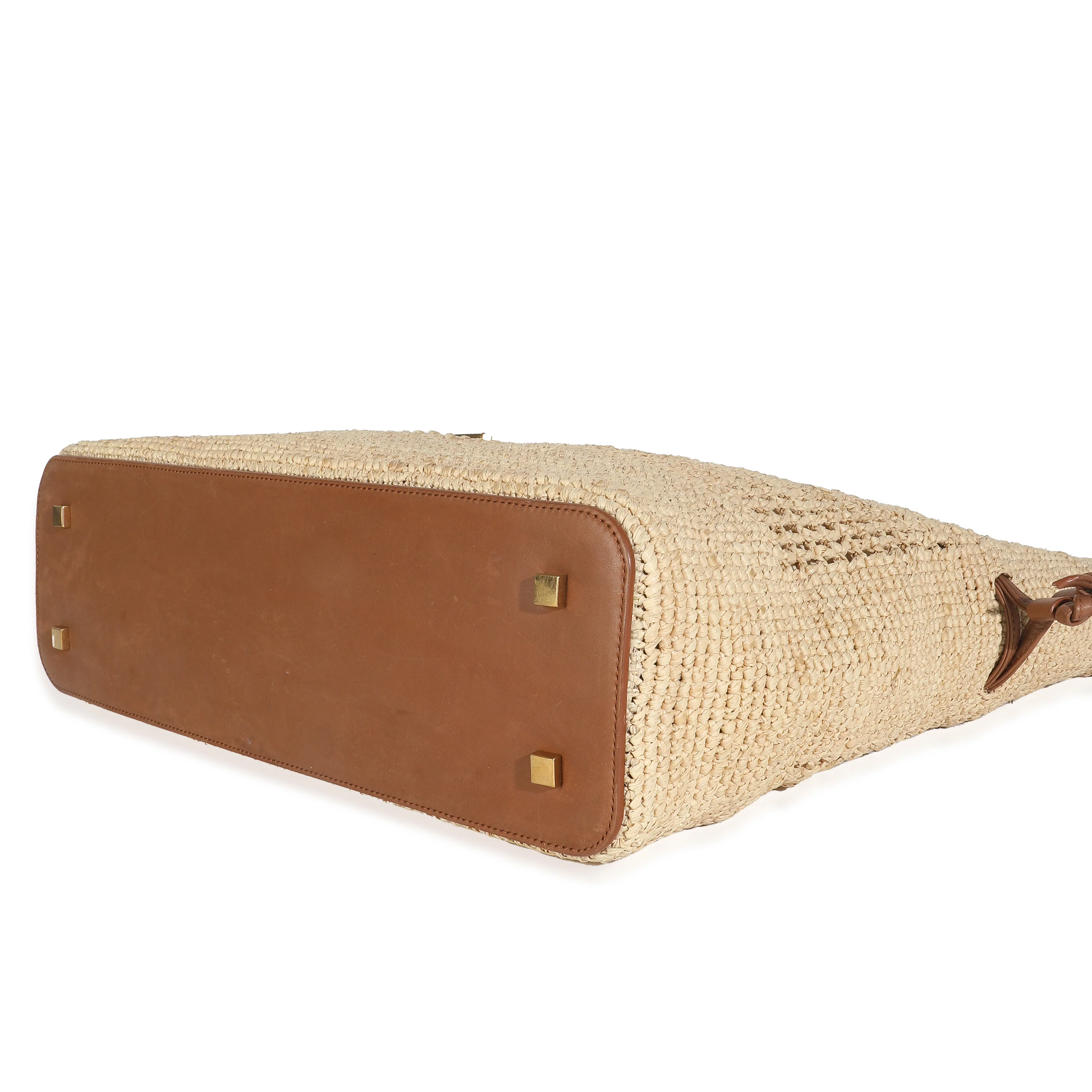 Beige Raffia Jamie Shopping Tote Bag - Image 7