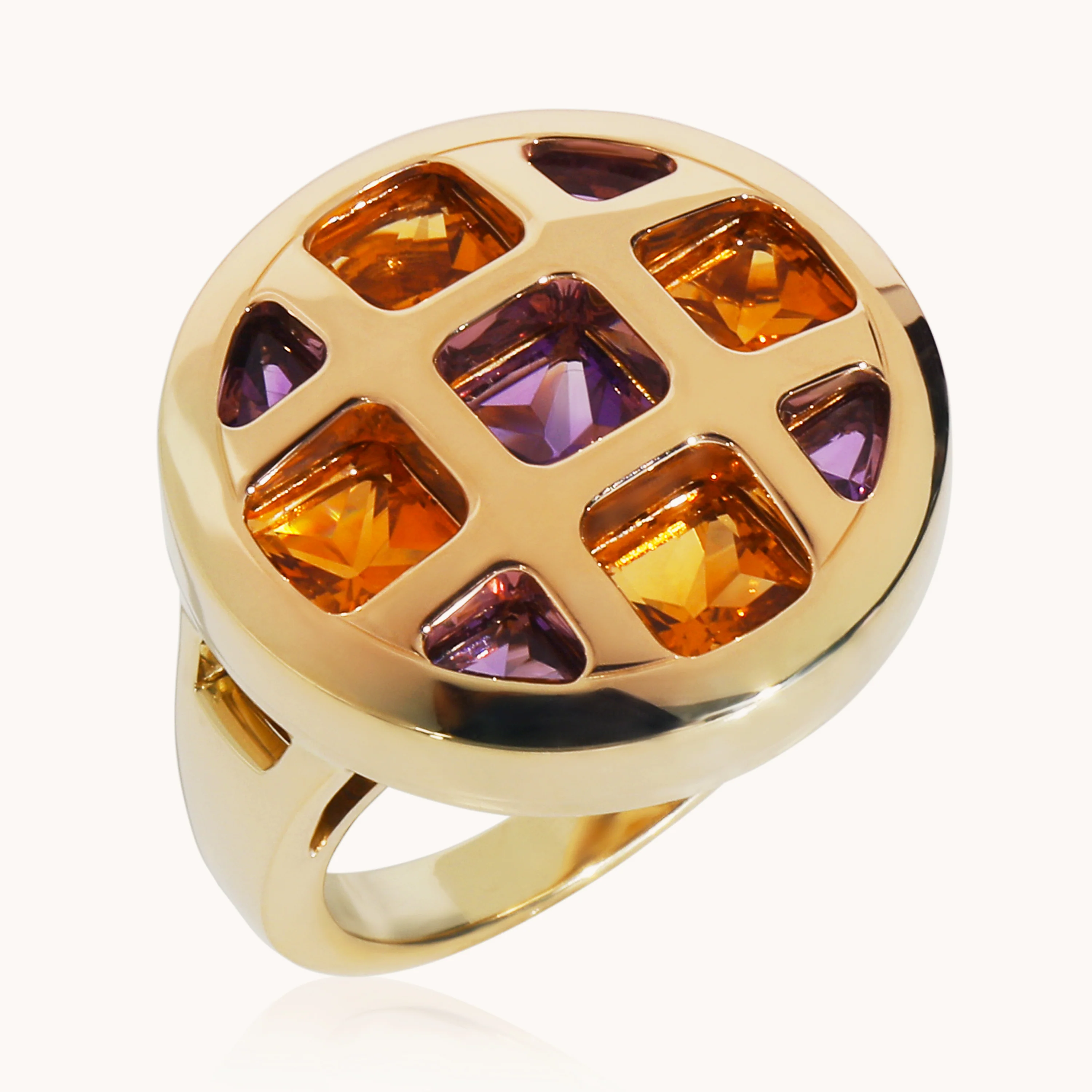 Yellow Gold Citrine and Amethyst Pasha de Cartier Ring - Image 5