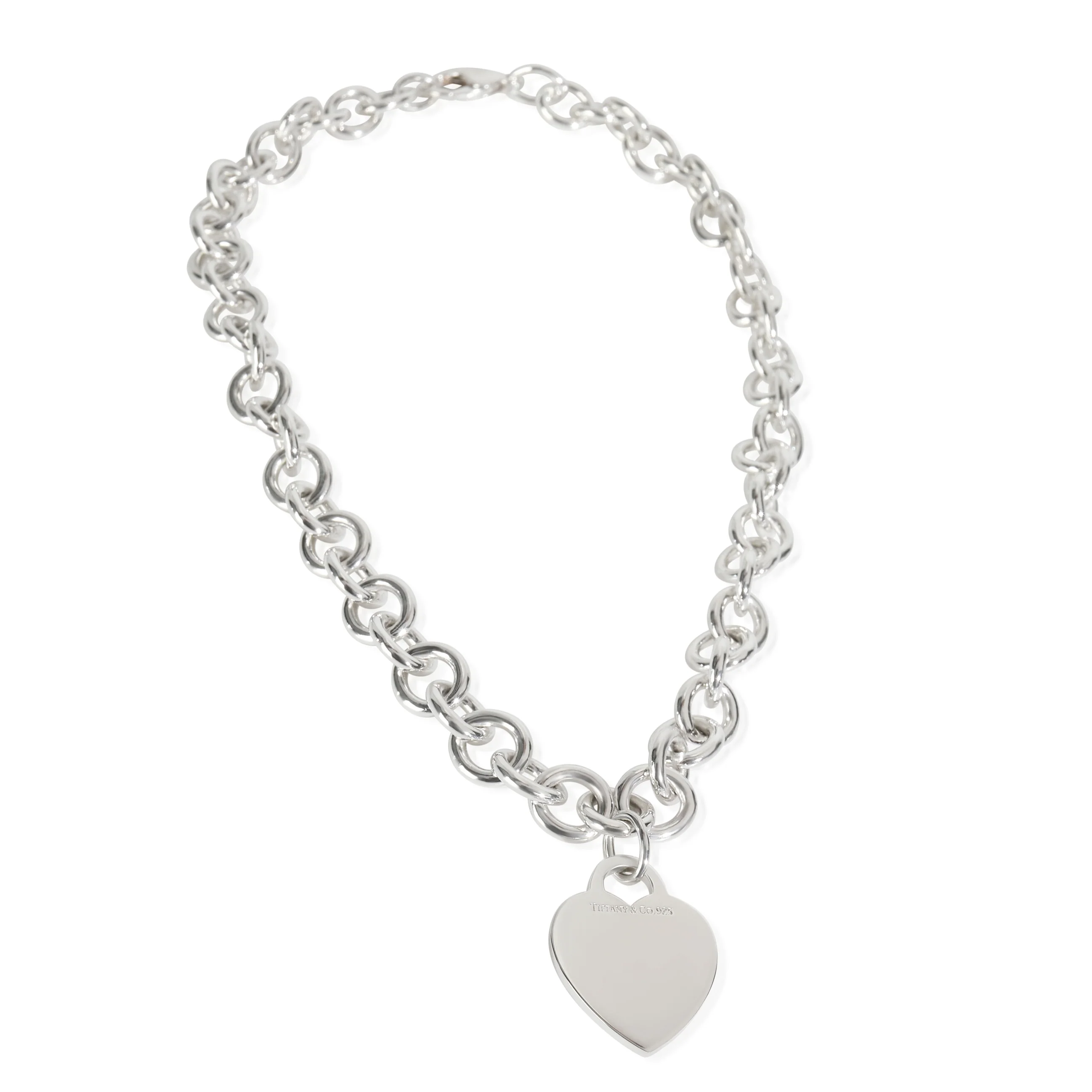 Sterling Silver  Heart Tag Necklace - Image 4