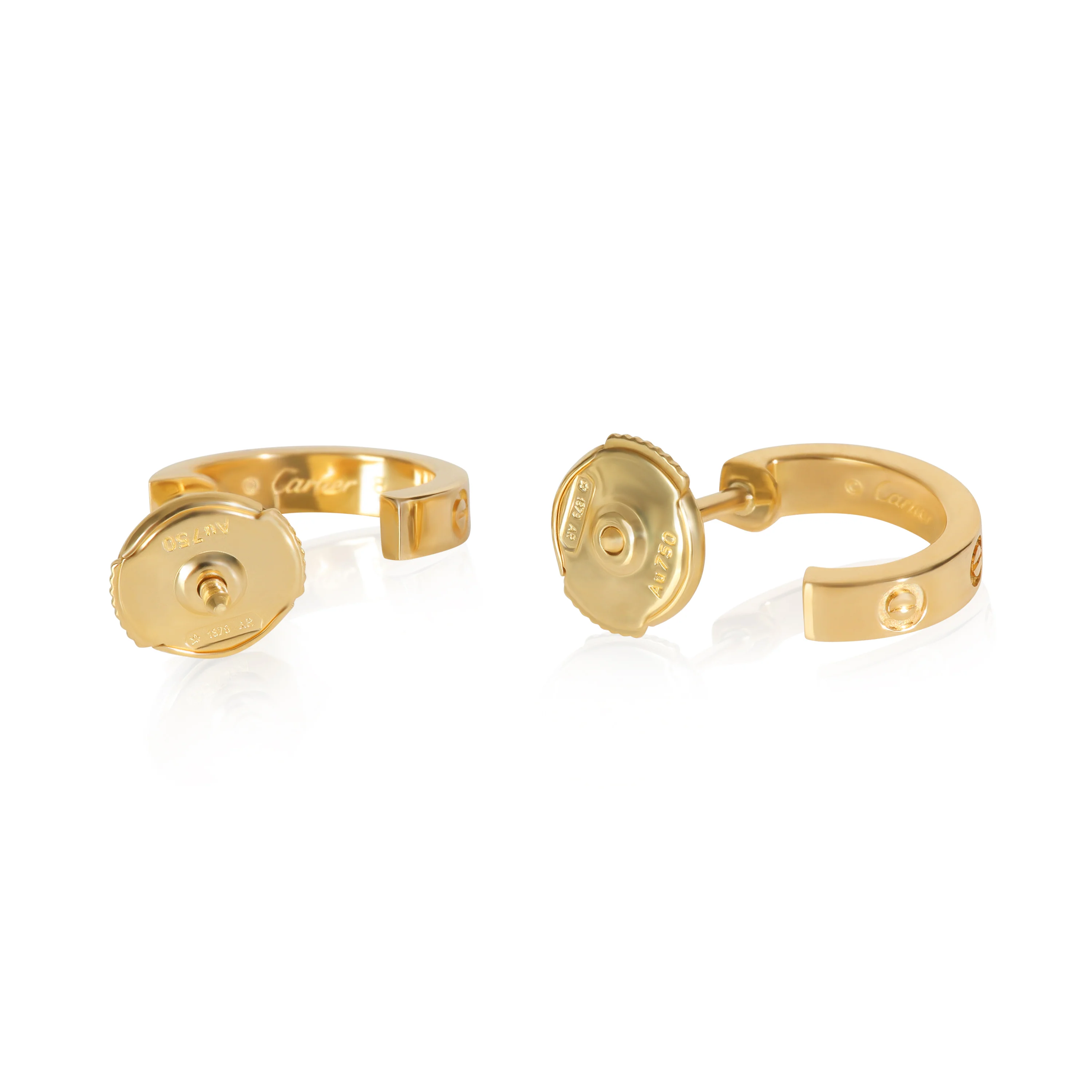 Yellow Gold Small Model Love Hoop Earrings - Image 6