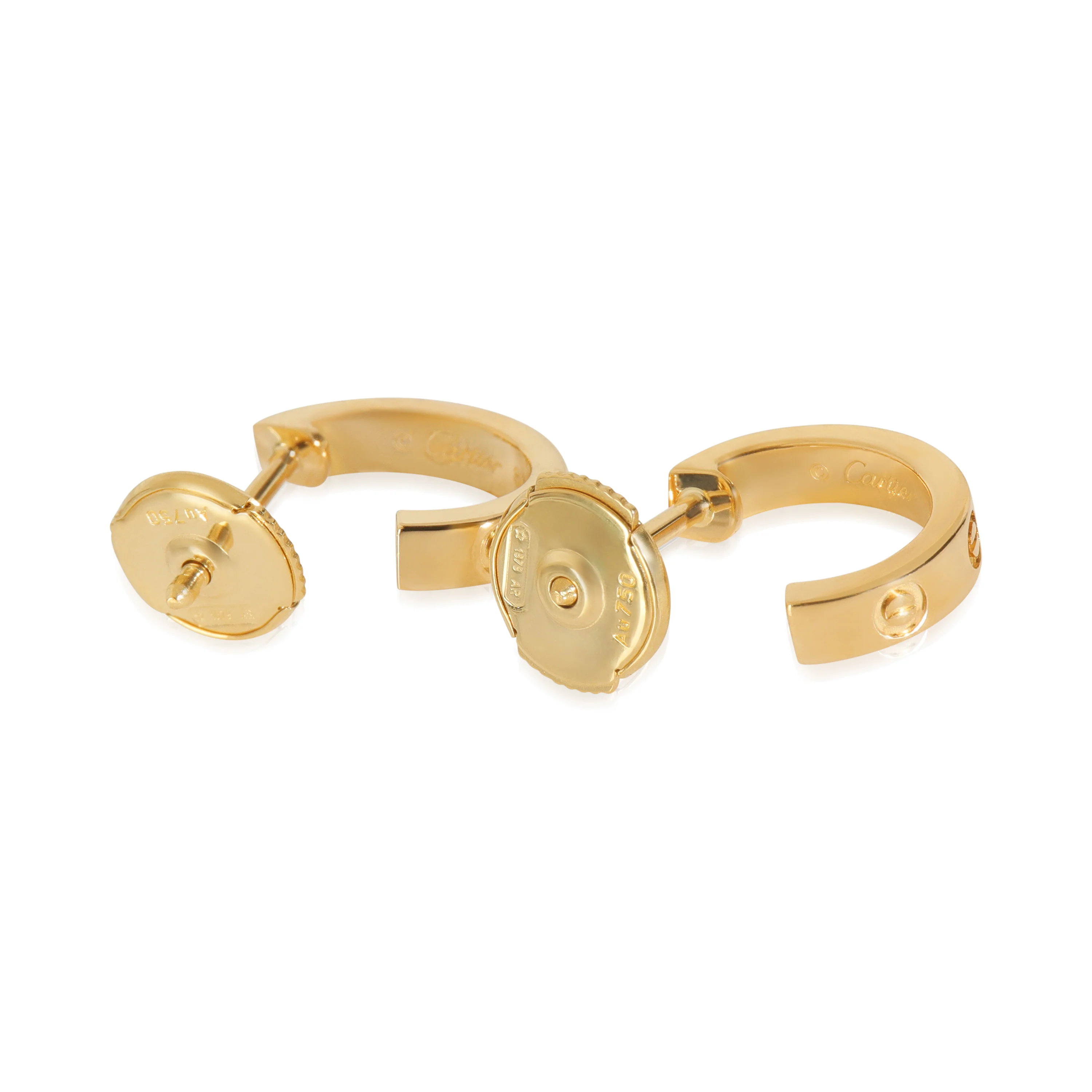 Yellow Gold Small Model Love Hoop Earrings - Image 7