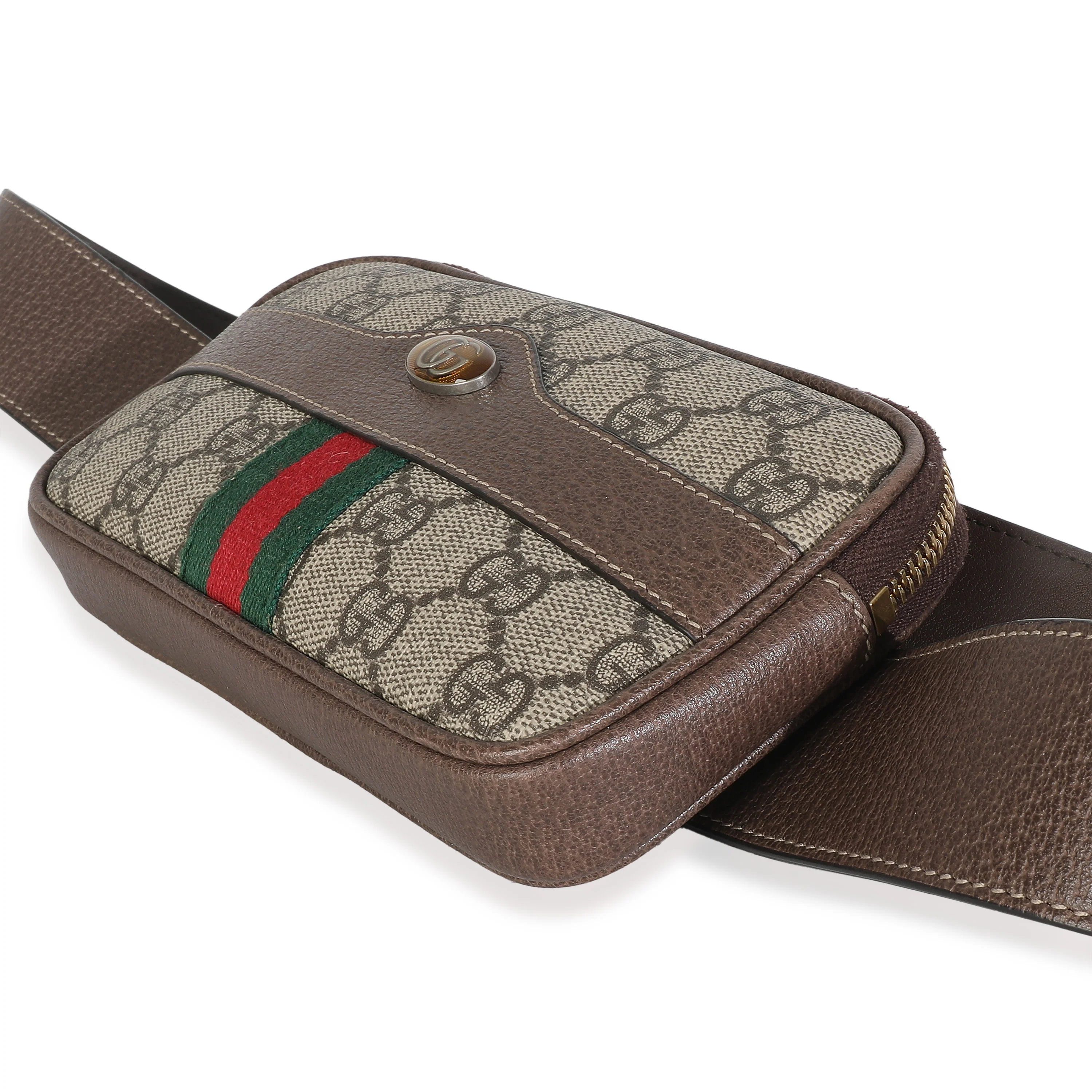 Beige Ebony GG Supreme Canvas Small Ophidia Belt Bag 85/34 - Image 6