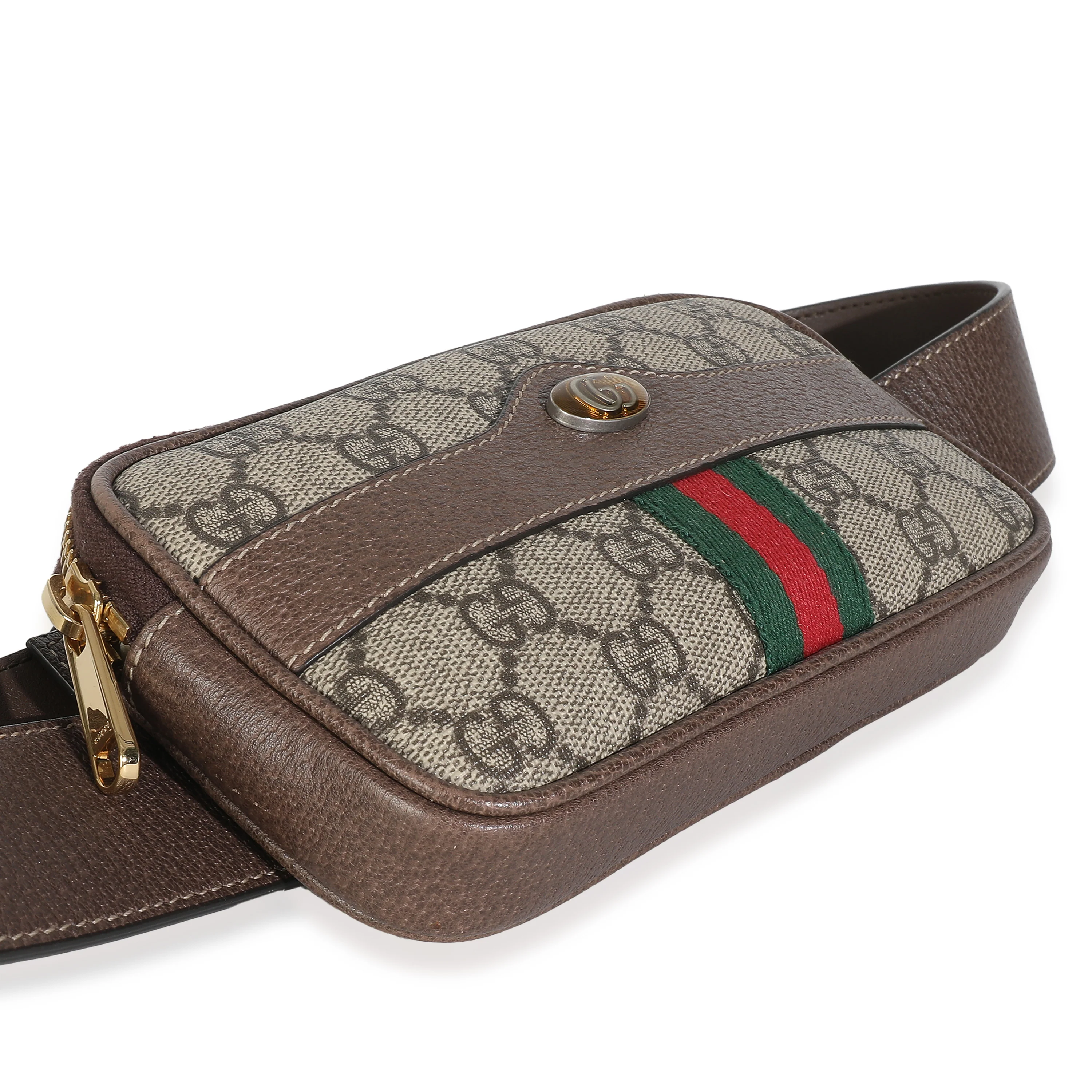 Beige Ebony GG Supreme Canvas Small Ophidia Belt Bag 85/34 - Image 7