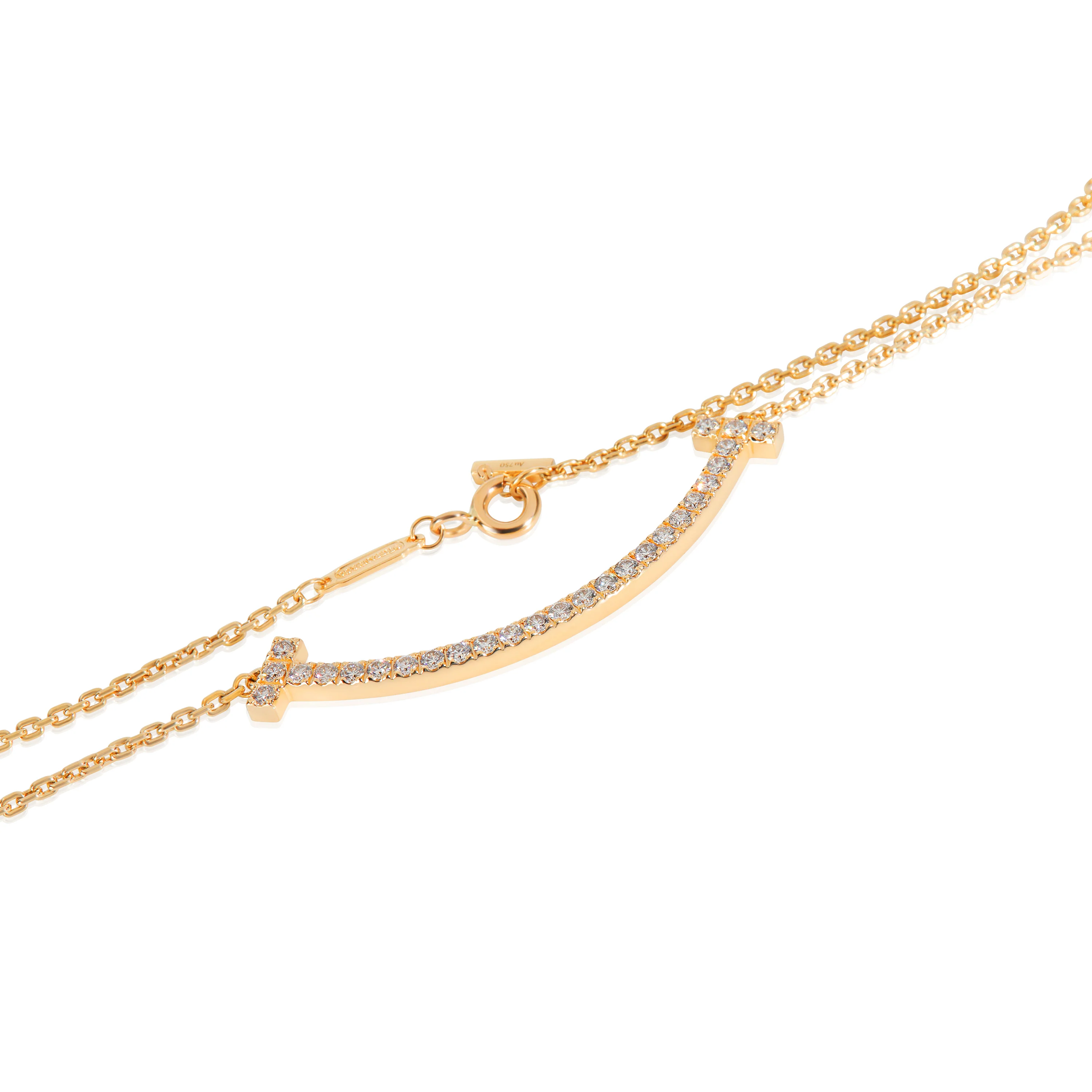 Yellow Gold Diamond Medium Model Tiffany T Smile Pendant - Image 2