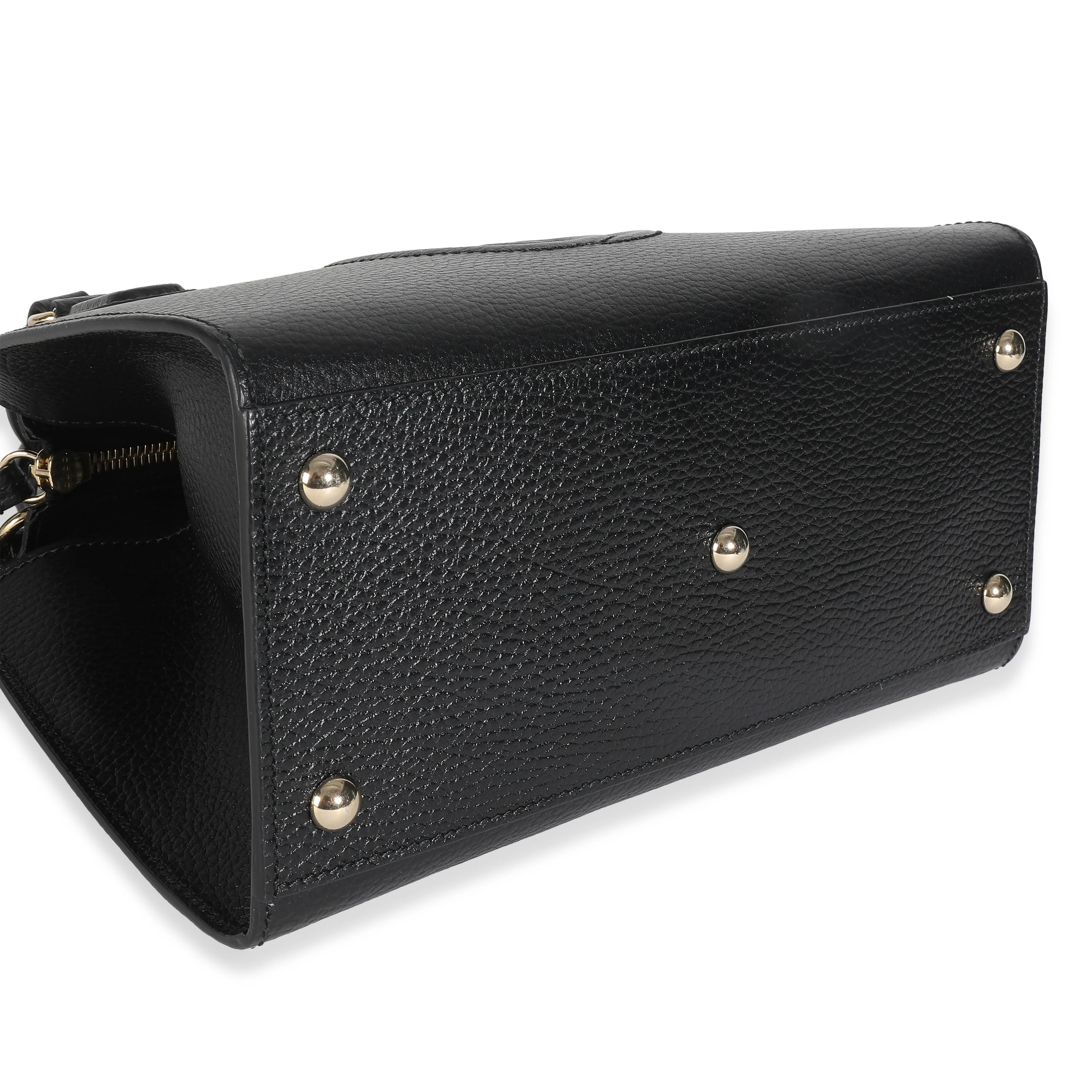 Black Dollar Calfskin Medium Soho Top Handle Satchel - Image 7