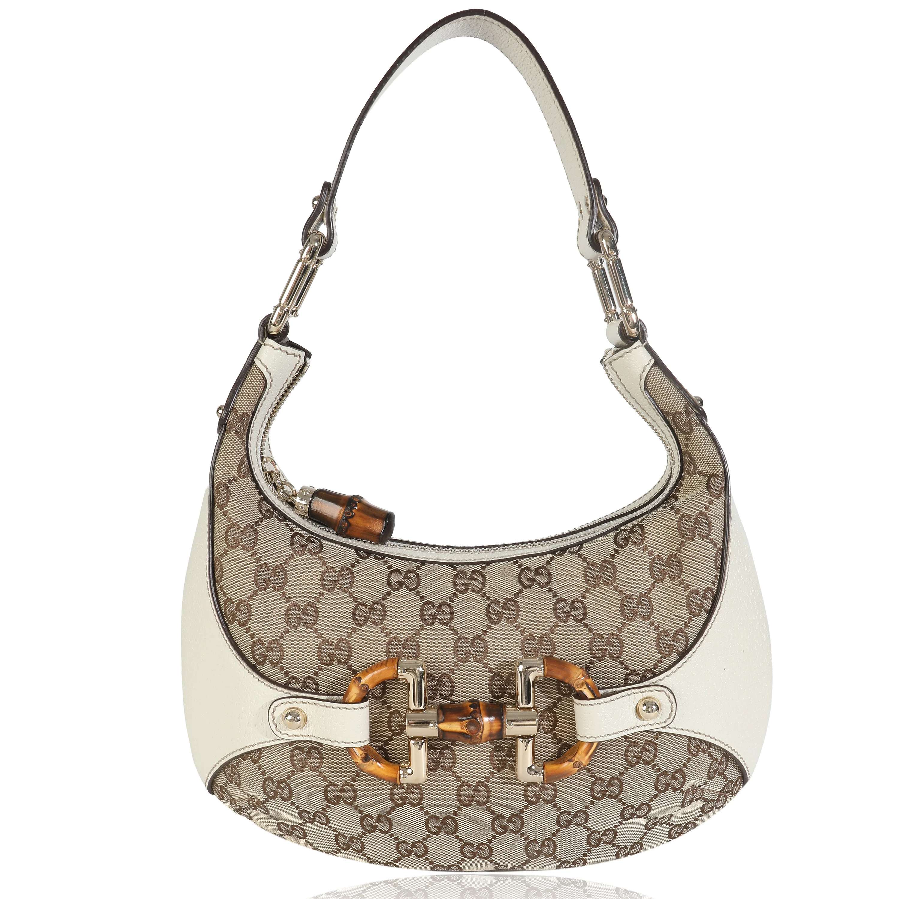 Ebony GG Canvas Bamboo Small Amalfi Hobo