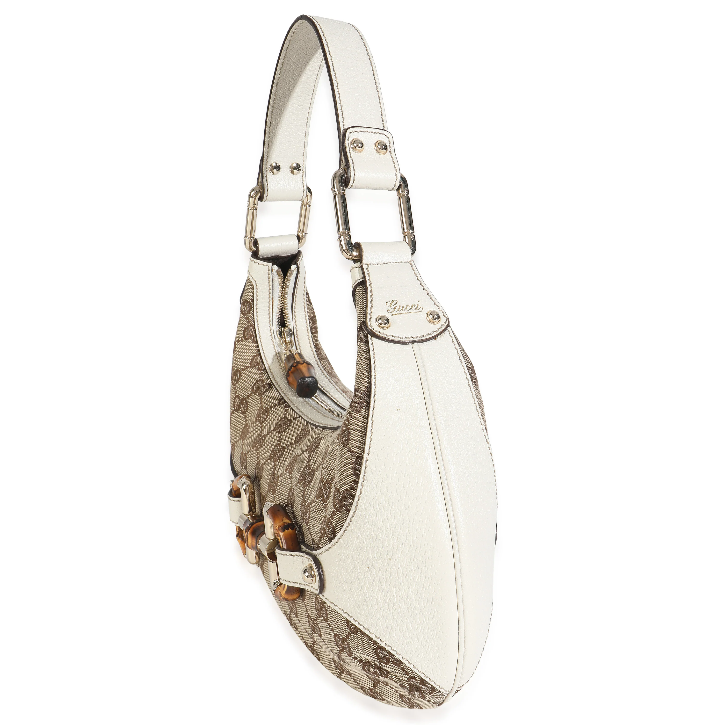Ebony GG Canvas Bamboo Small Amalfi Hobo - Image 2