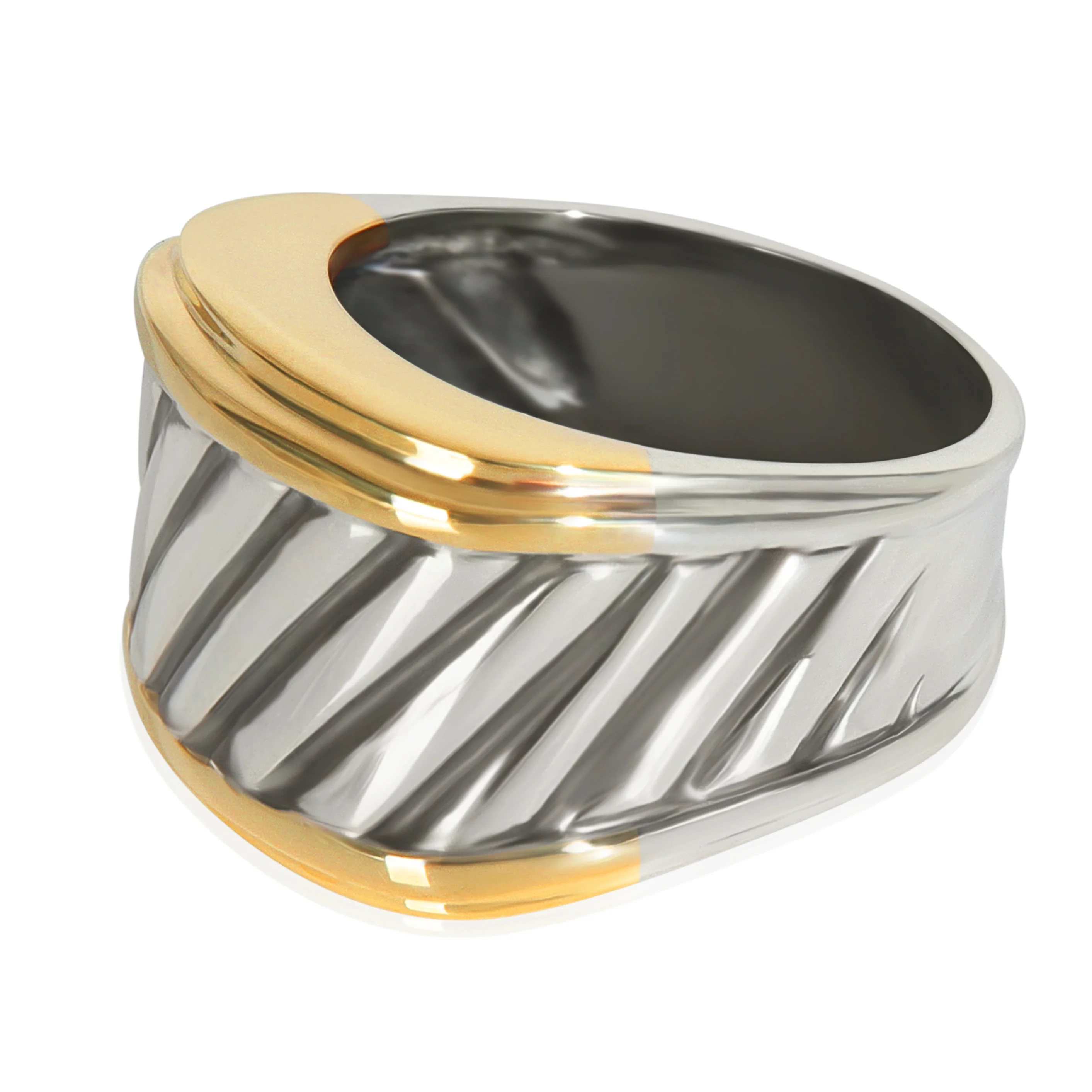Yellow Gold & Sterling Silver  Cigar Band - Image 2