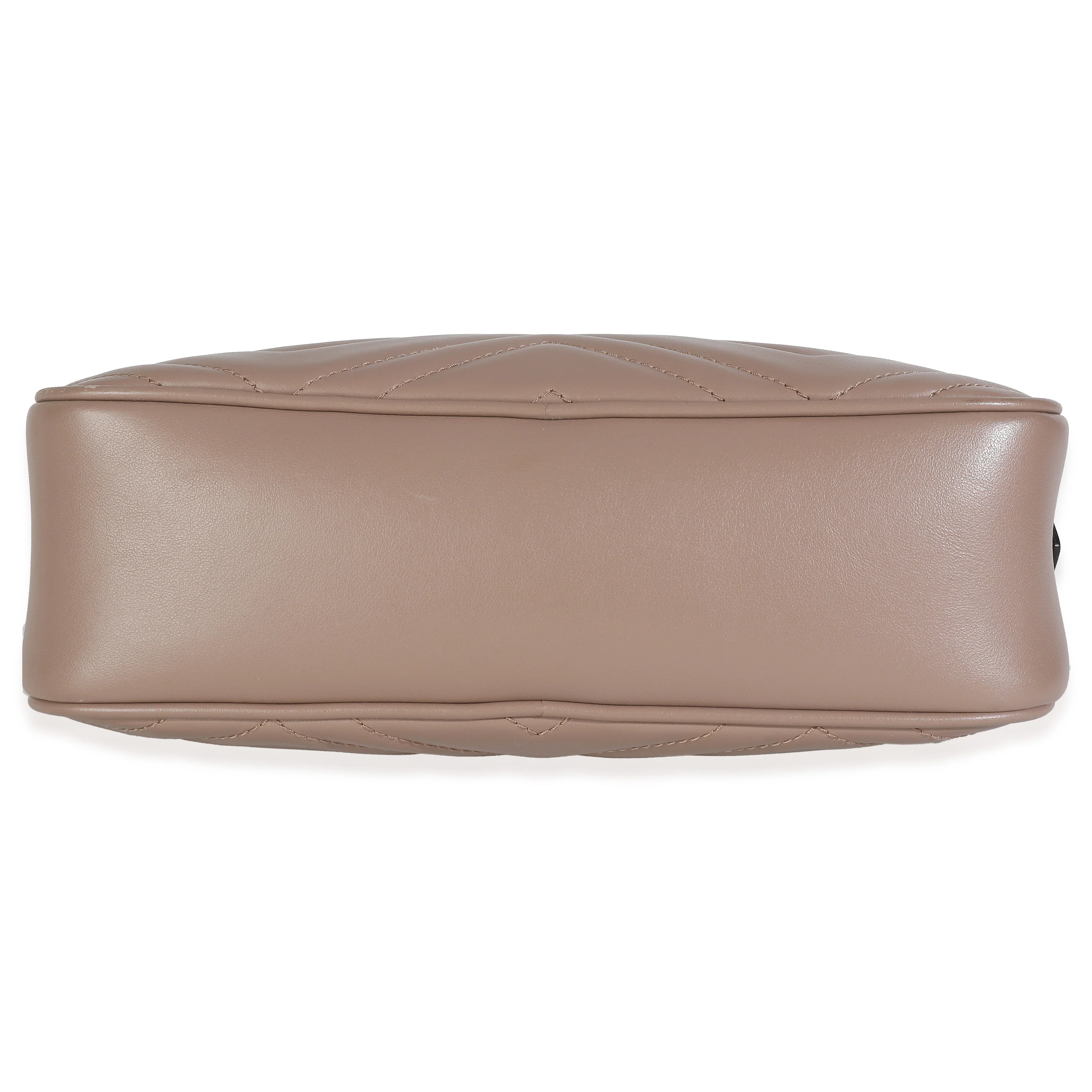 Taupe Calfskin Matelasse Small GG Marmont Chain Shoulder Bag - Image 4