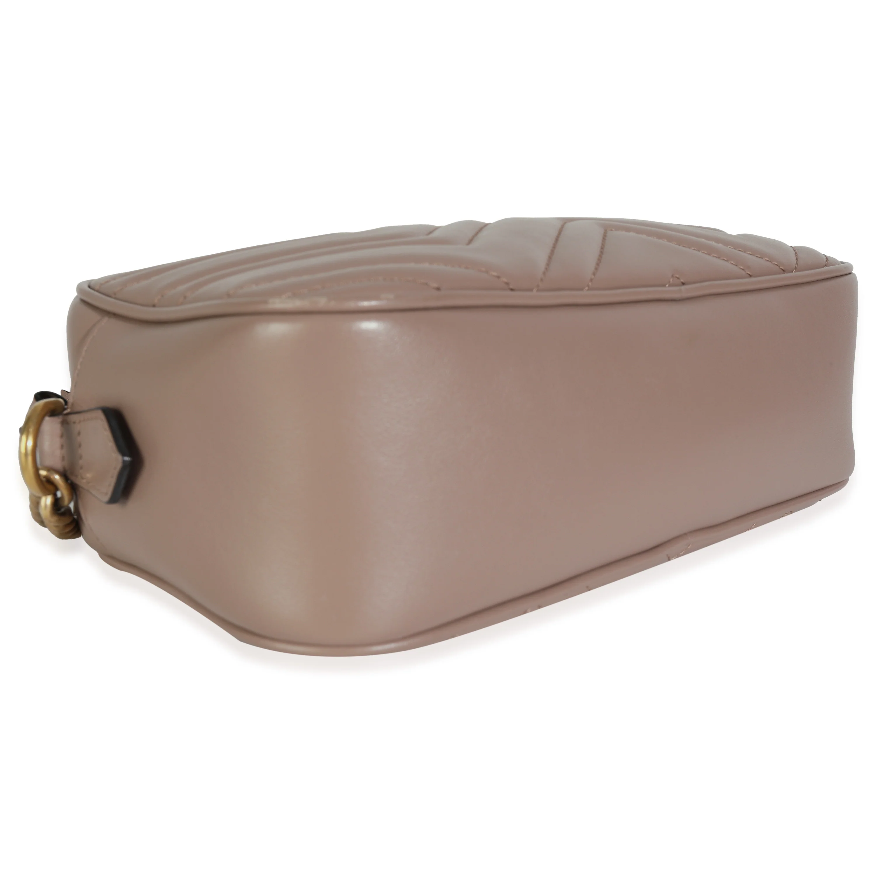 Taupe Calfskin Matelasse Small GG Marmont Chain Shoulder Bag - Image 5