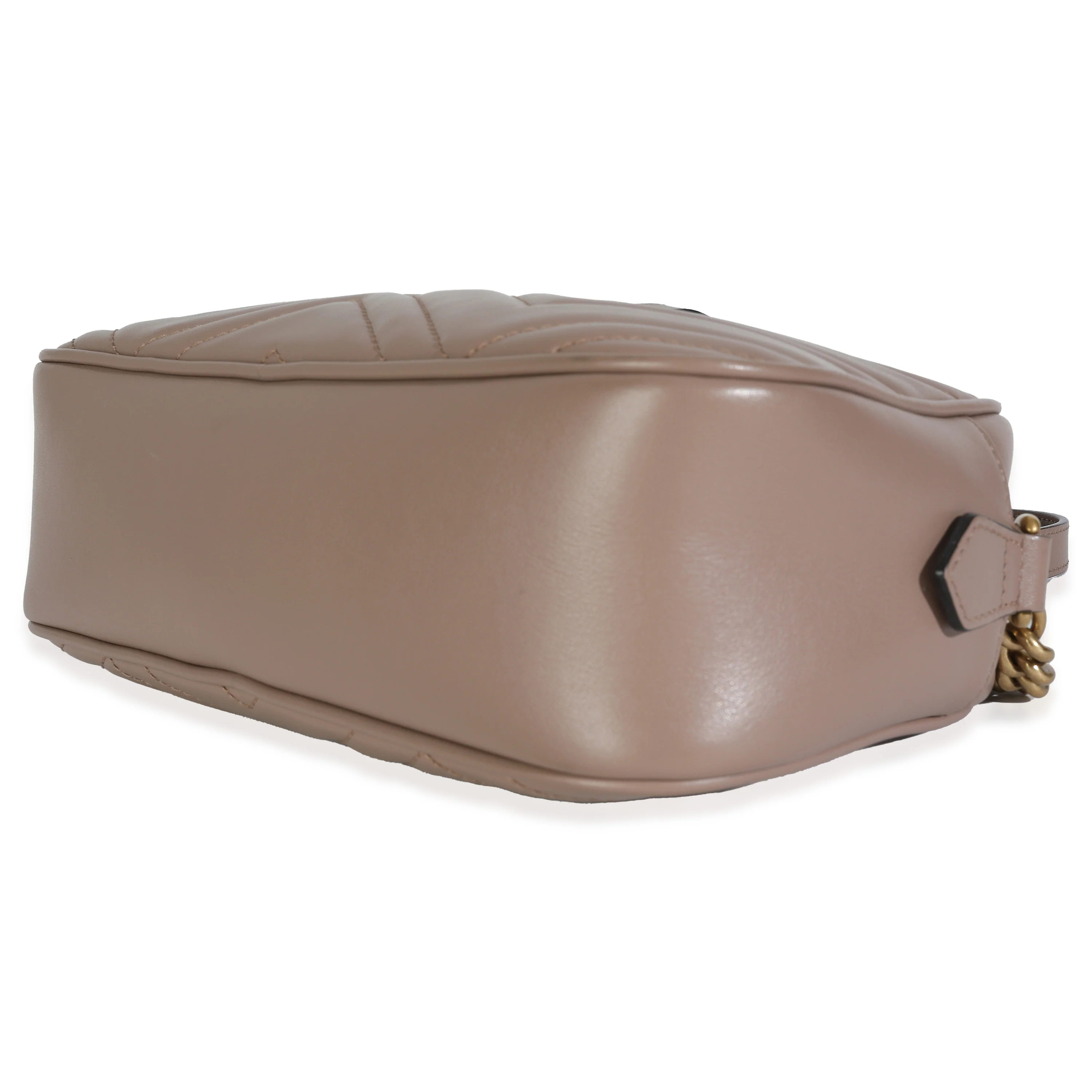 Taupe Calfskin Matelasse Small GG Marmont Chain Shoulder Bag - Image 6