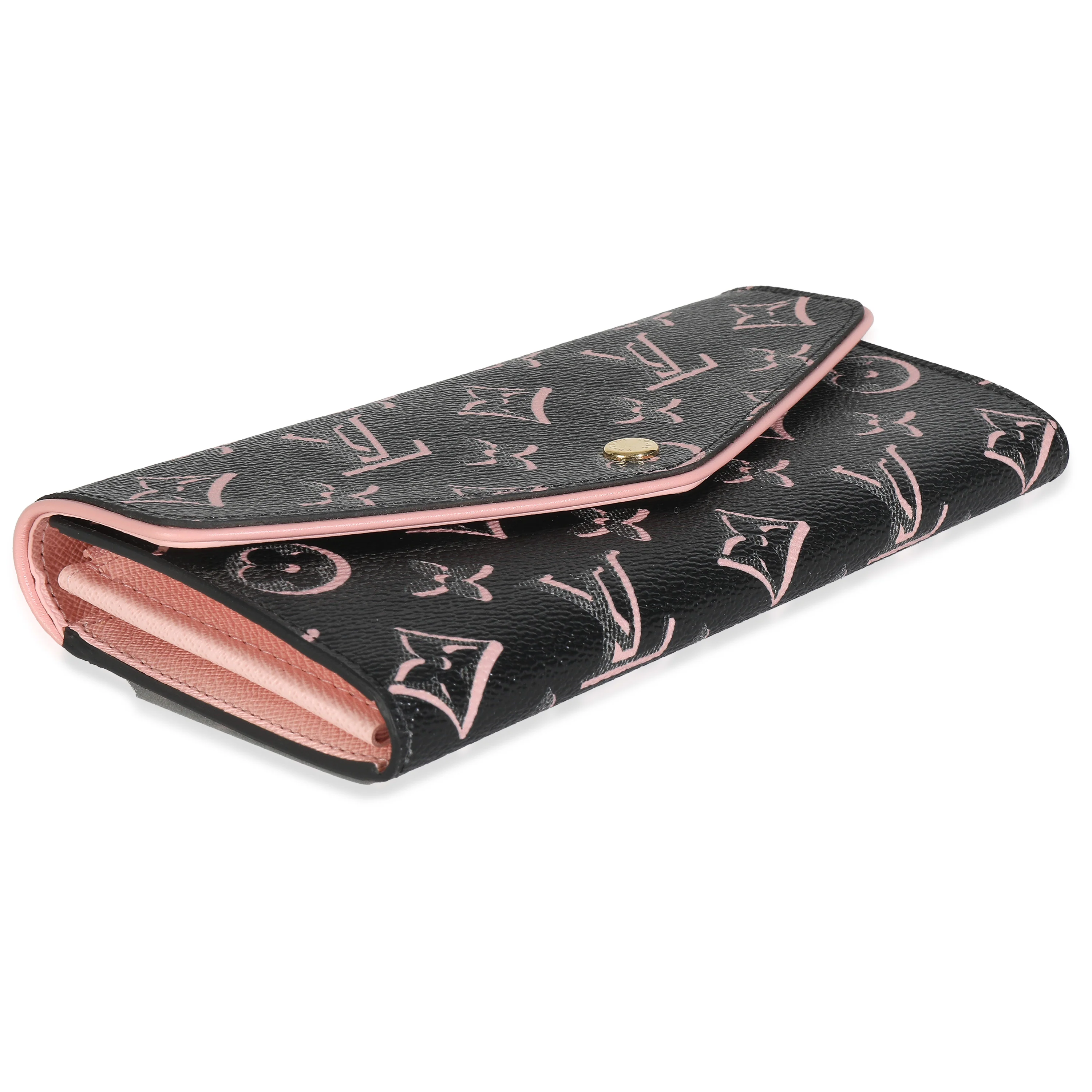 Black Monogram Canvas Fall For You Canvas Sarah Wallet - Image 4