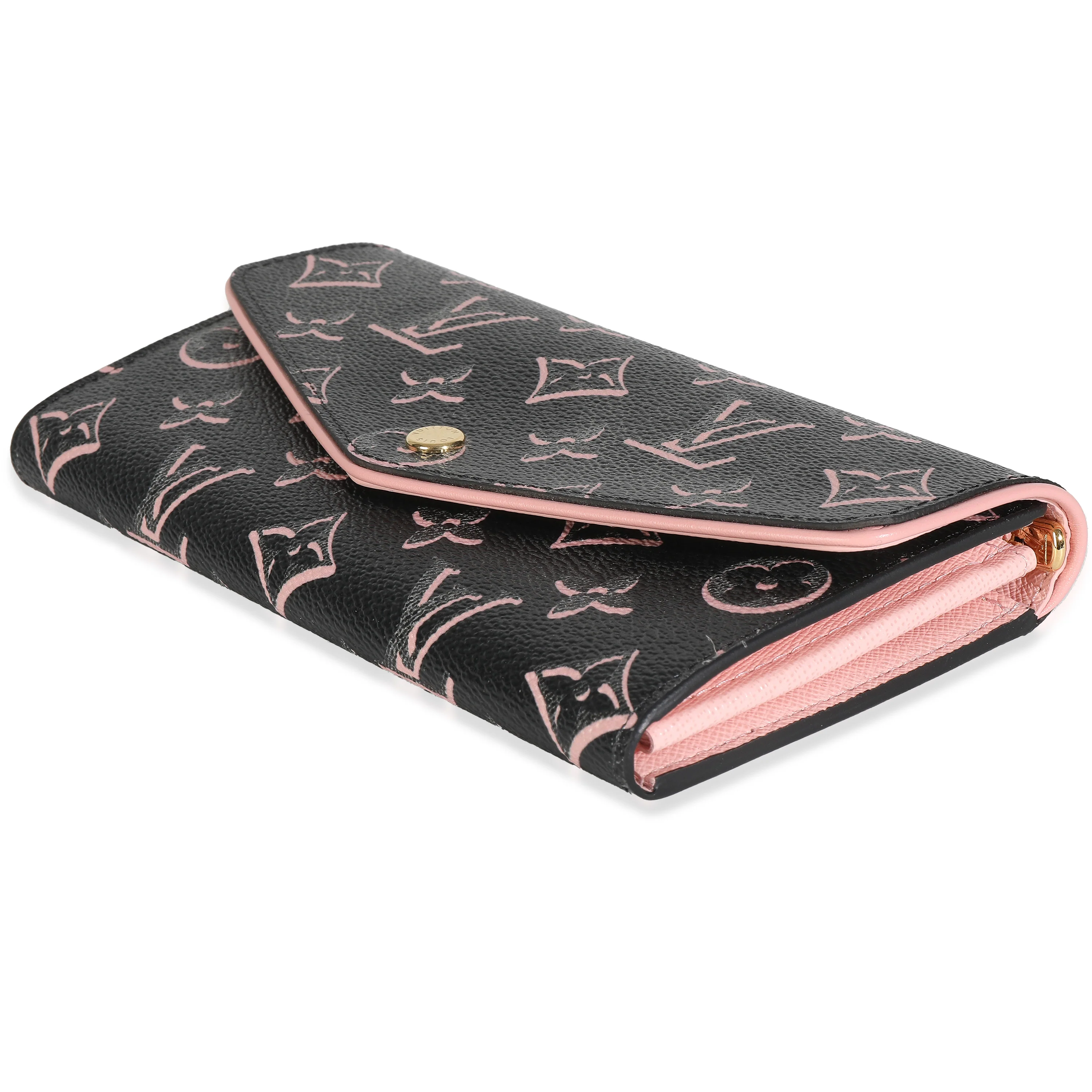 Black Monogram Canvas Fall For You Canvas Sarah Wallet - Image 5