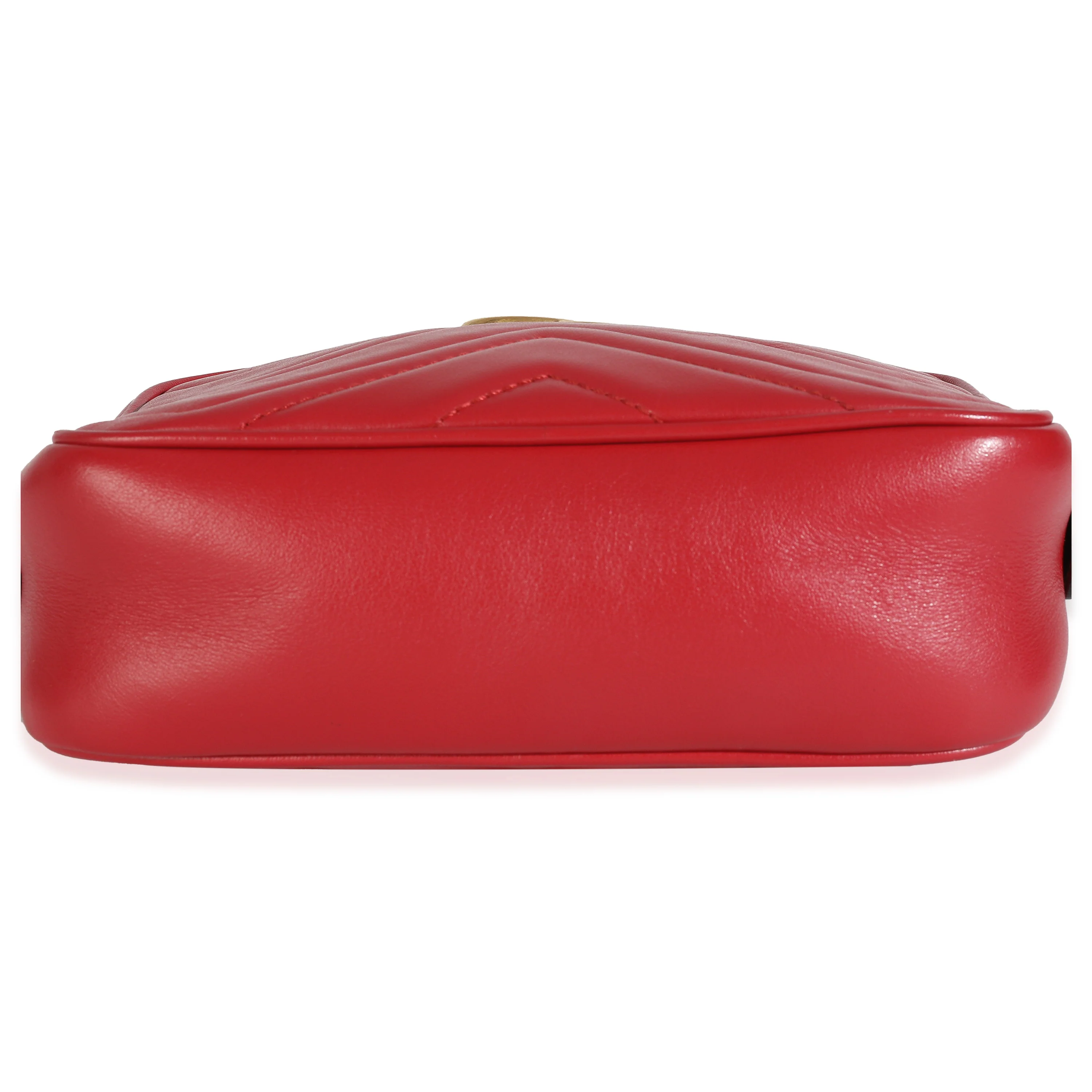 Red Matelasse Calfskin Mini GG Marmont Chain Shoulder Bag - Image 5