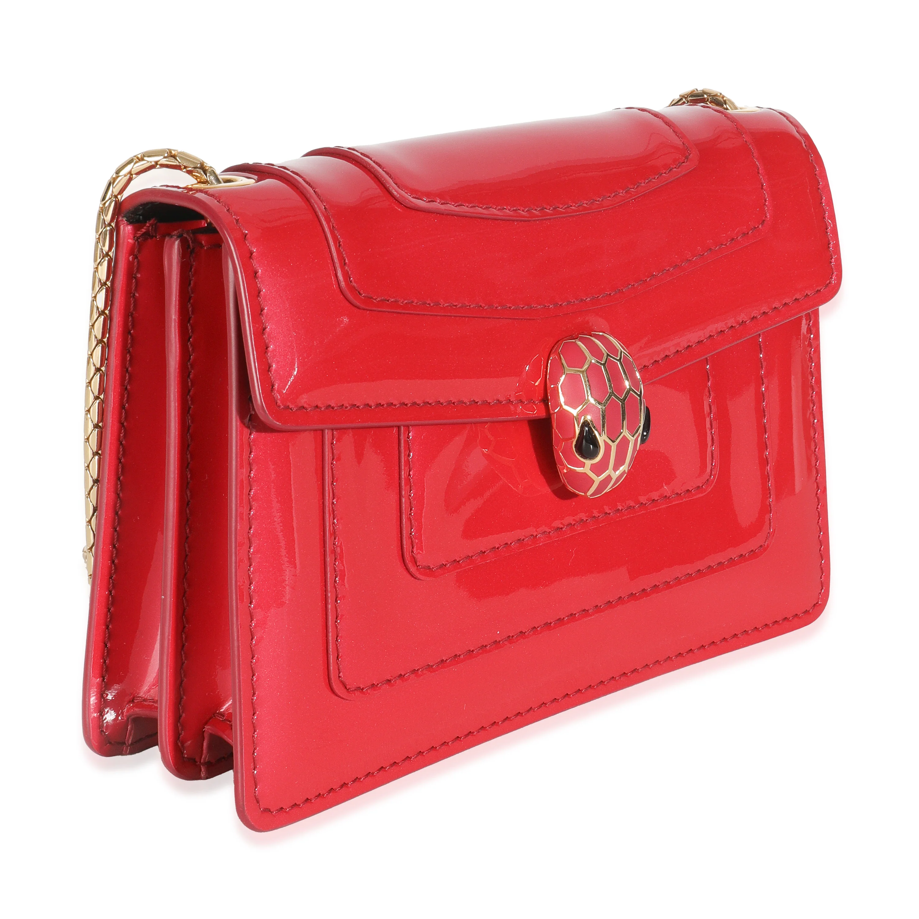 Bvlgari Dark Pink Patent Mini Serpenti Forever Crossbody - Image 3