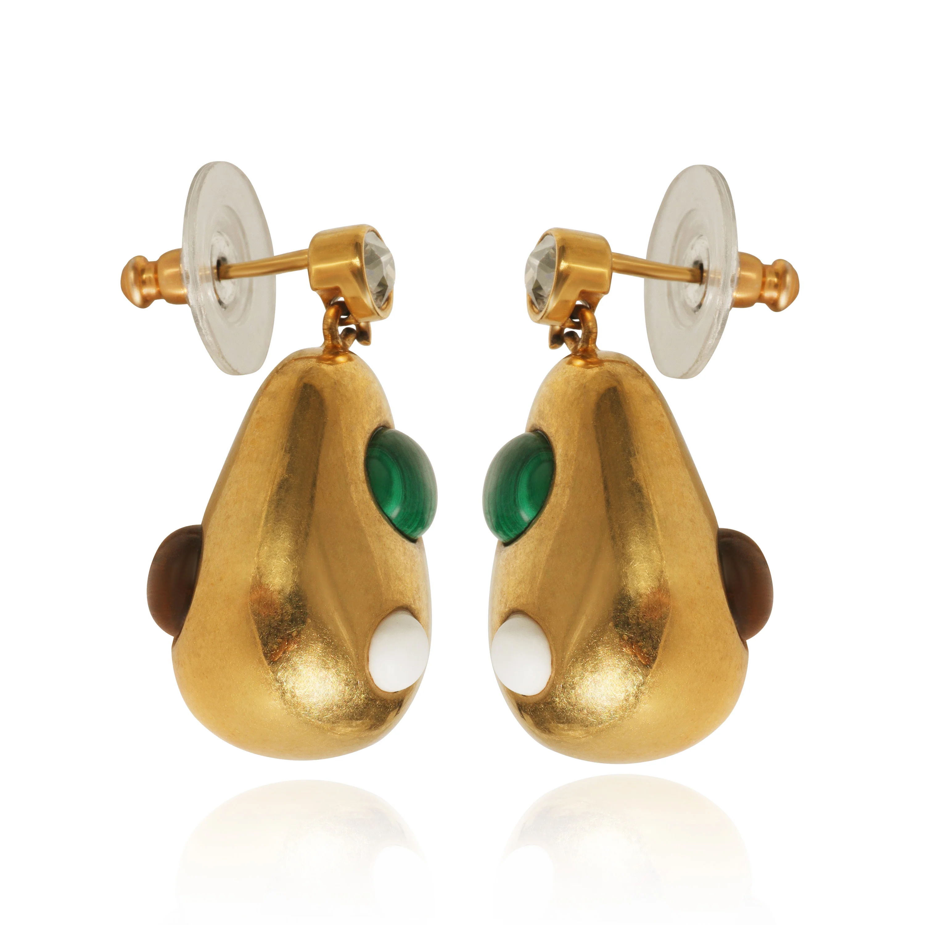 Gold-Plated  Baroque Drop Earrings - Image 4