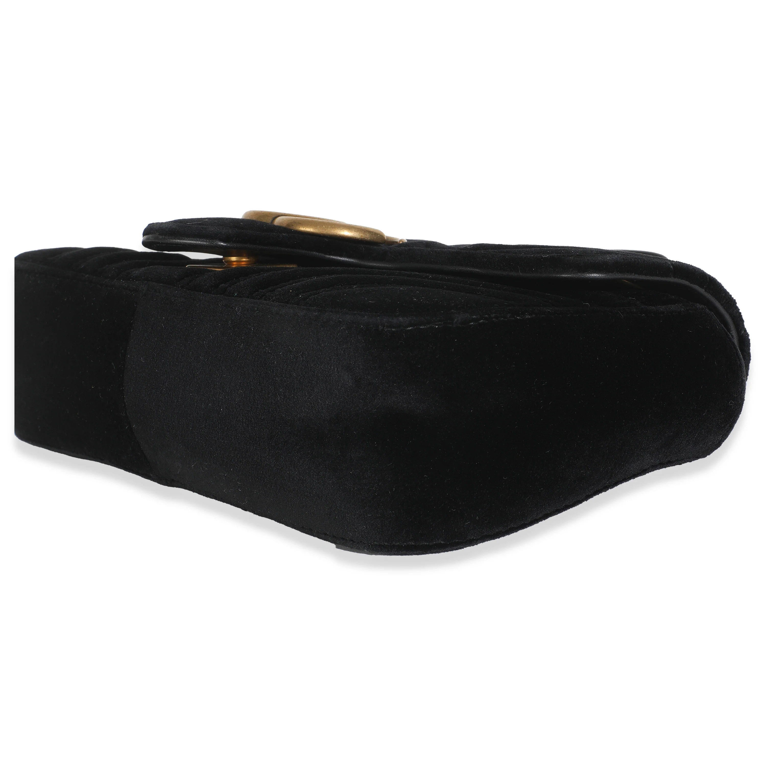 Black Velvet Matelasse Mini GG Marmont Shoulder Bag - Image 7