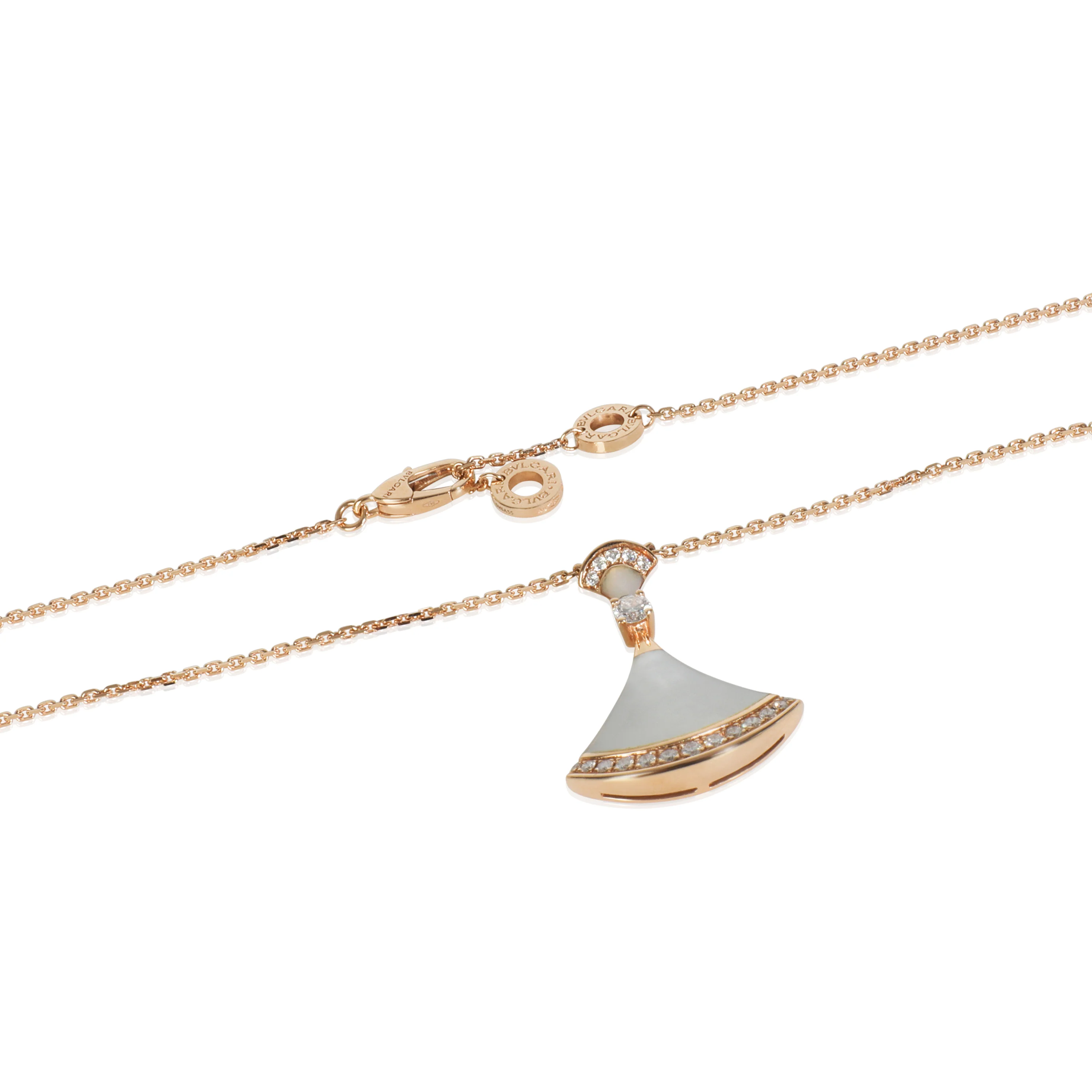 Rose Gold Mother Of Pearl and Diamond Divas Dream Pendant - Image 2