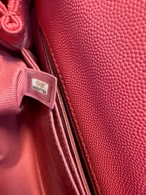 Pink Quilted Caviar Mini Coco Top Handle Flap Handbag - Image 11