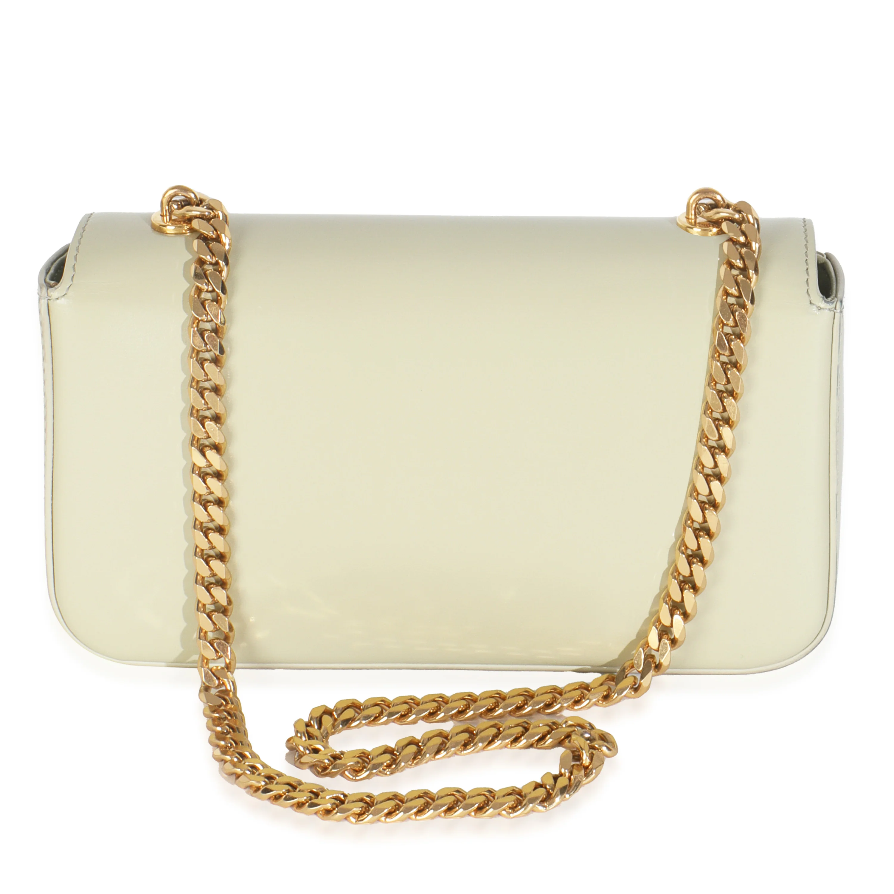 Almond Green Shiny Calfskin Triomphe Chain Shoulder Bag - Image 4