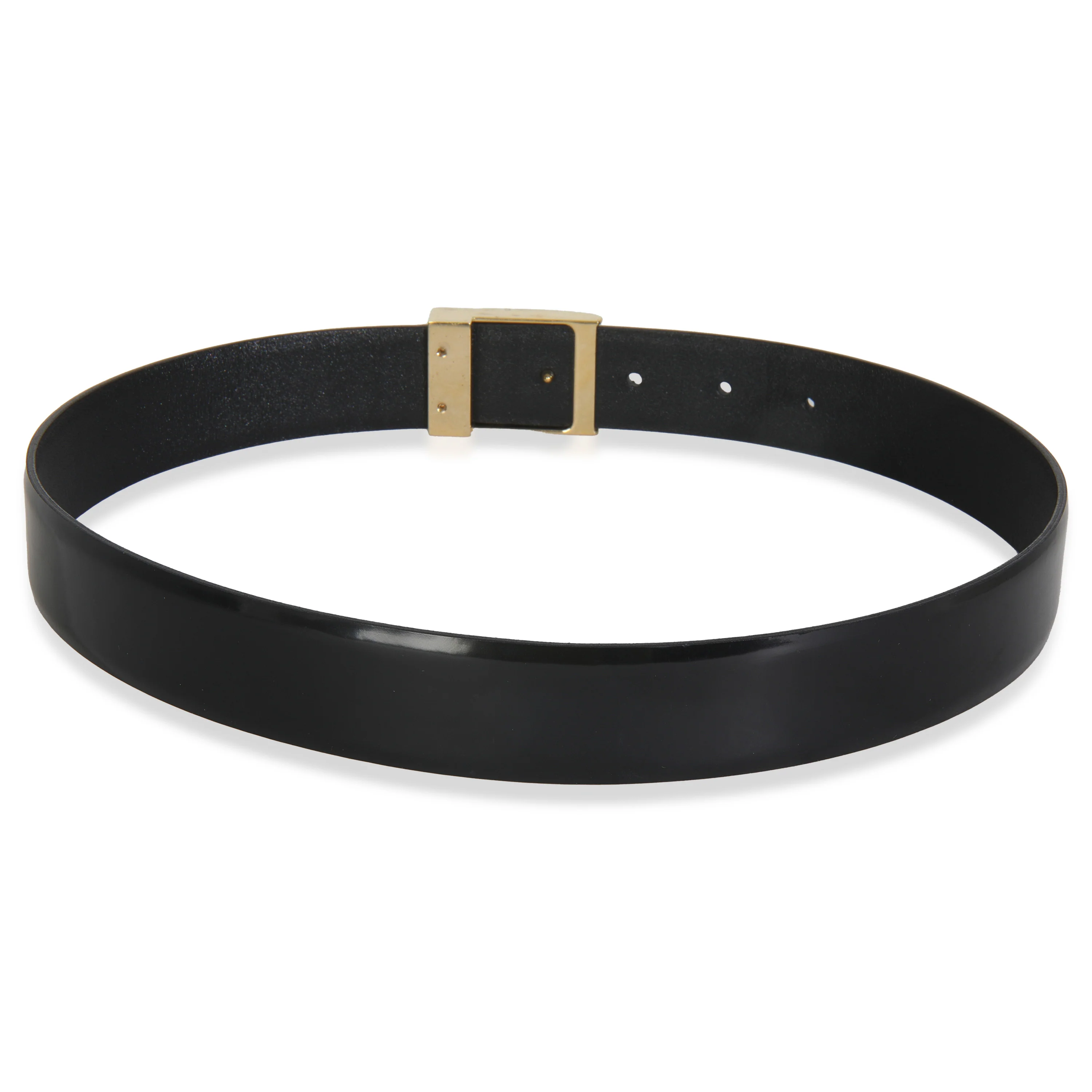 Black Calfskin Gold Square Logo Belt 70 - Image 3
