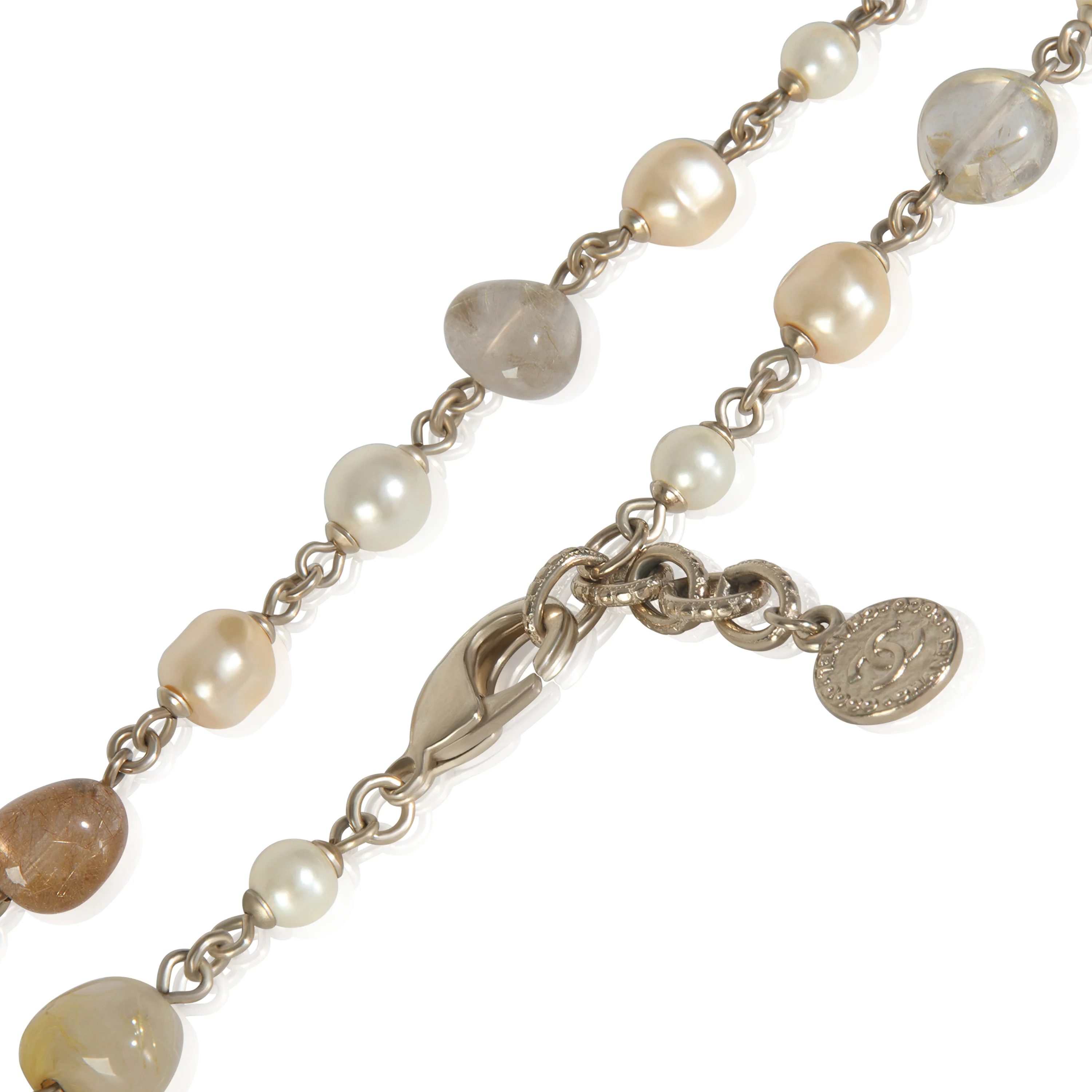 Gold-Plated 2014 100th Anniversary Faux Pearl & Bead Station Necklace - Image 2