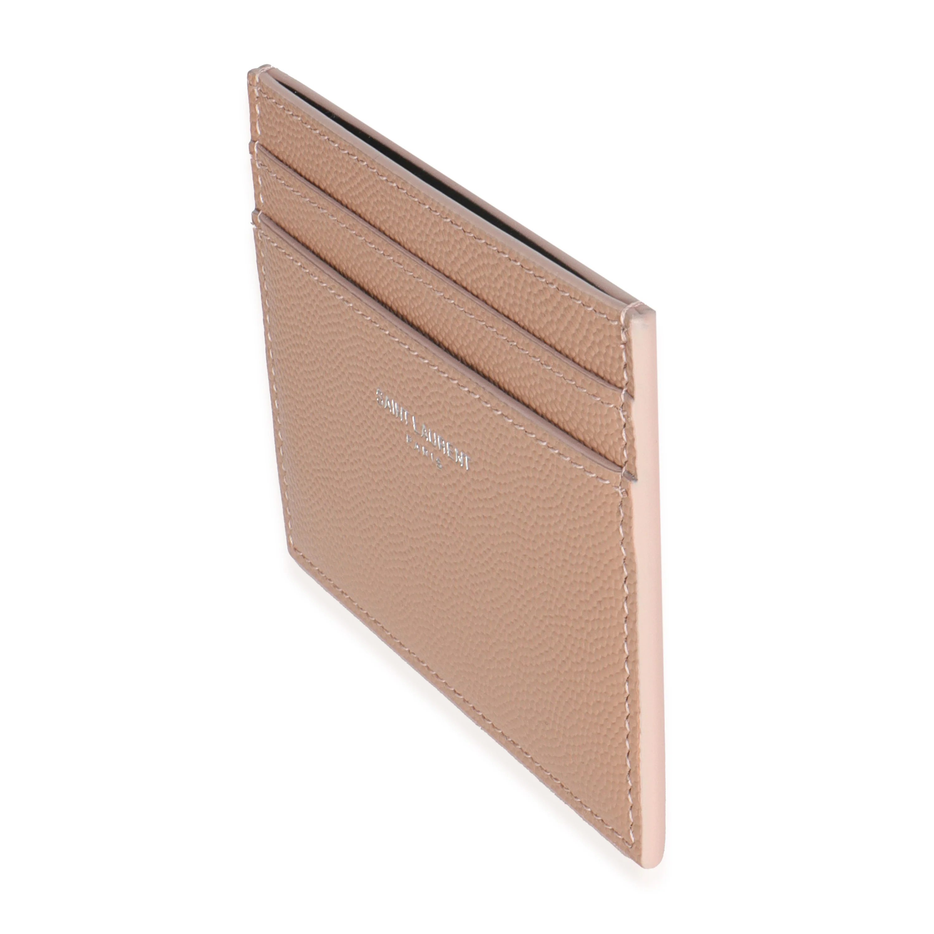 Dark Pink Grain De Poudre Credit Card Case - Image 2