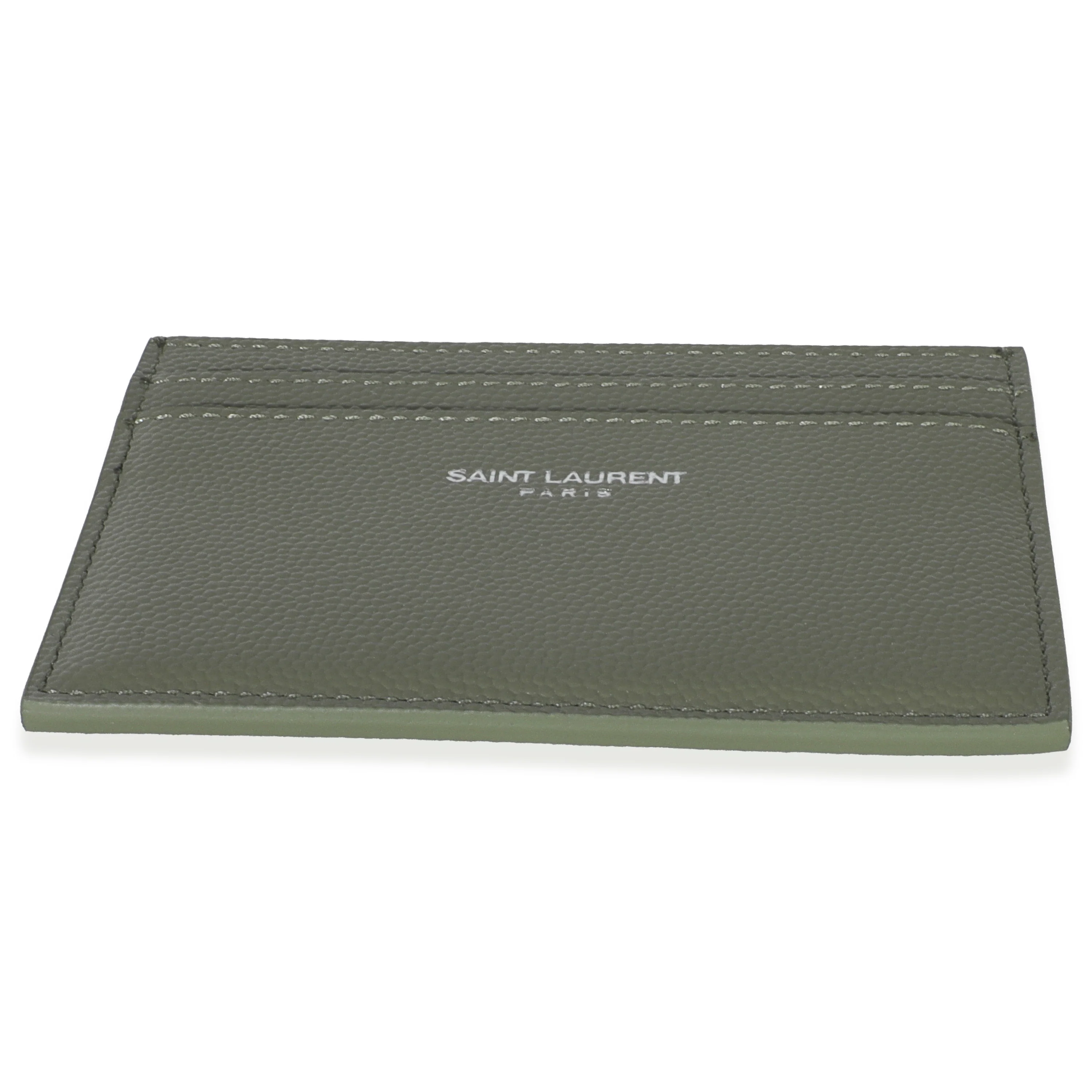 Light Khaki Grain De Poudre Credit Card Case - Image 5