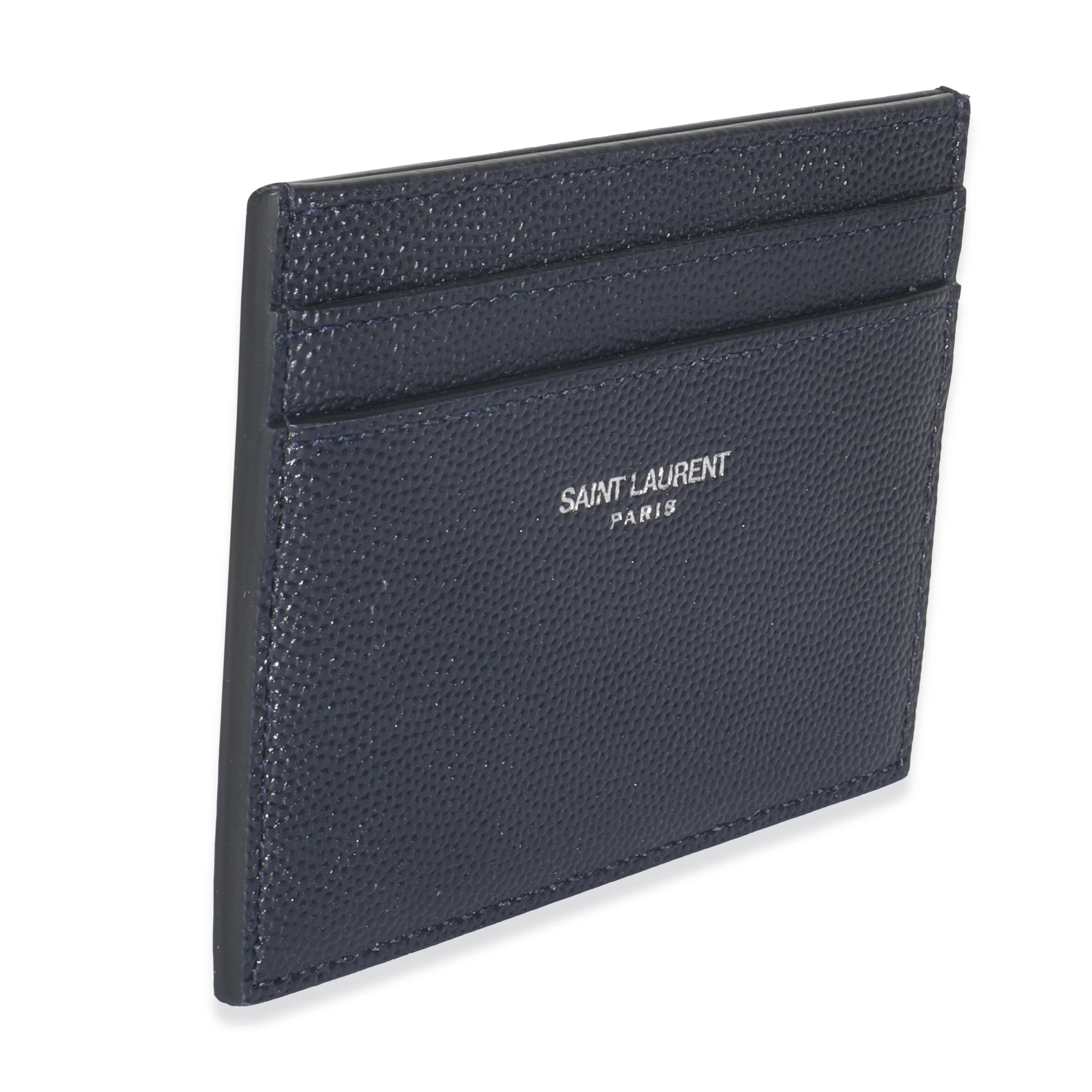Navy Grain De Poudre Credit Card Case - Image 3