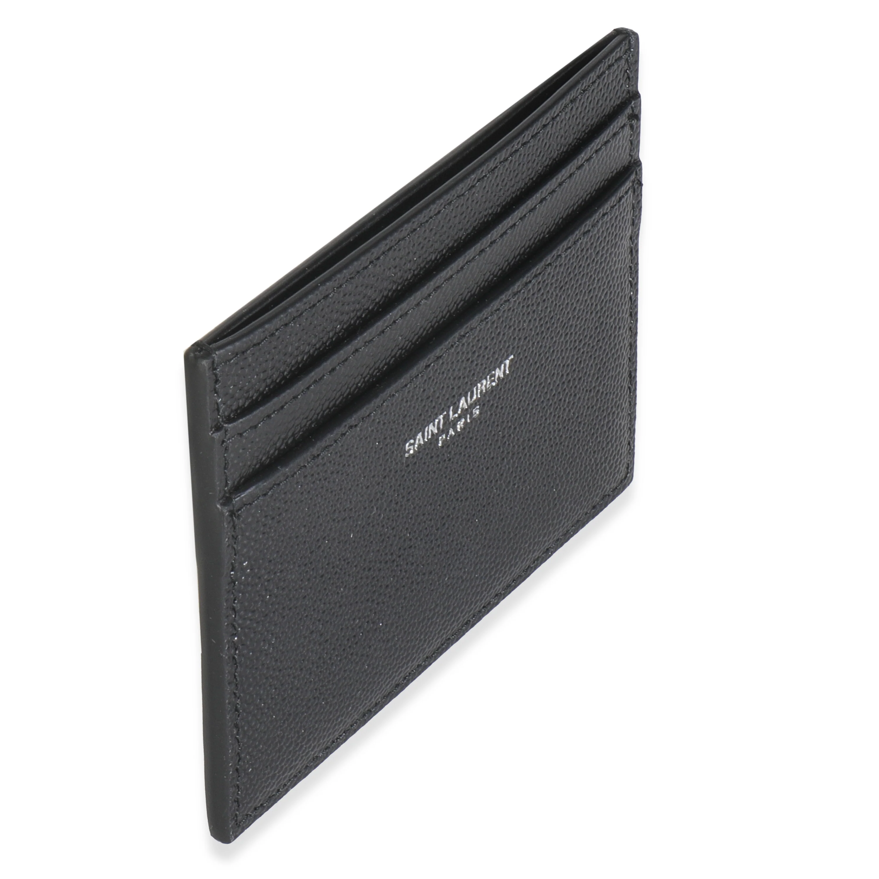 Black Grain De Poudre Credit Card Case - Image 3