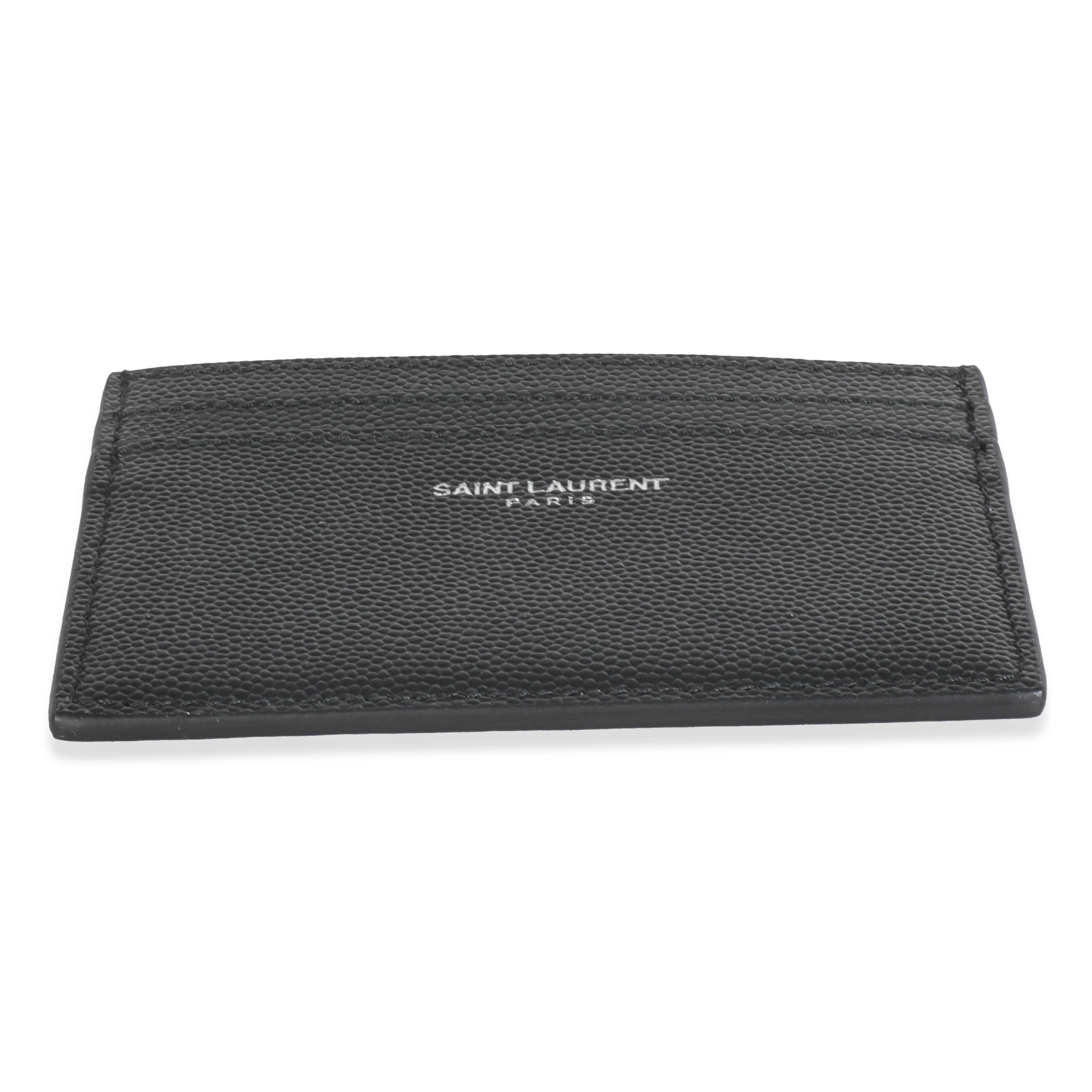 Black Grain De Poudre Credit Card Case - Image 5