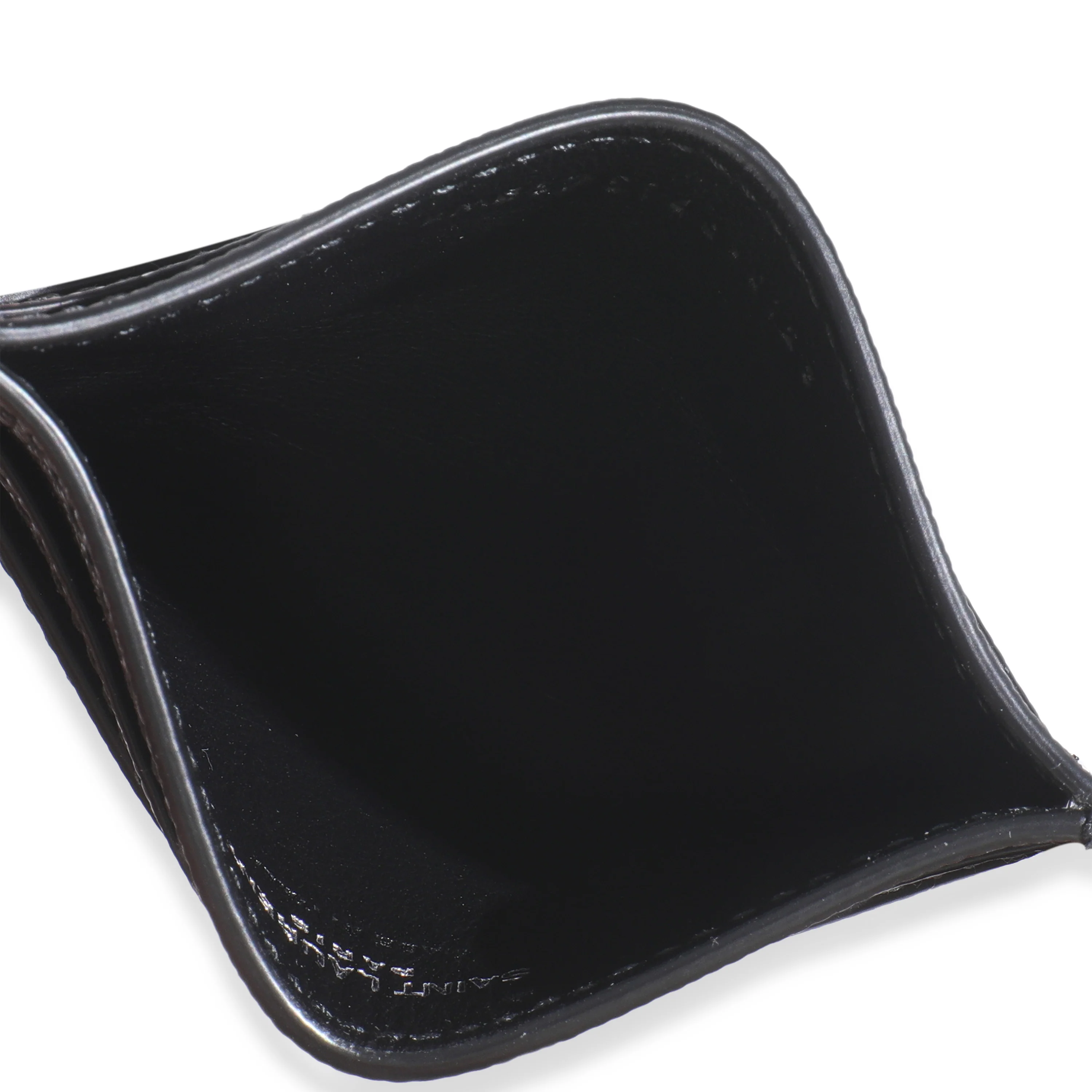 Black Grain De Poudre Credit Card Case - Image 8