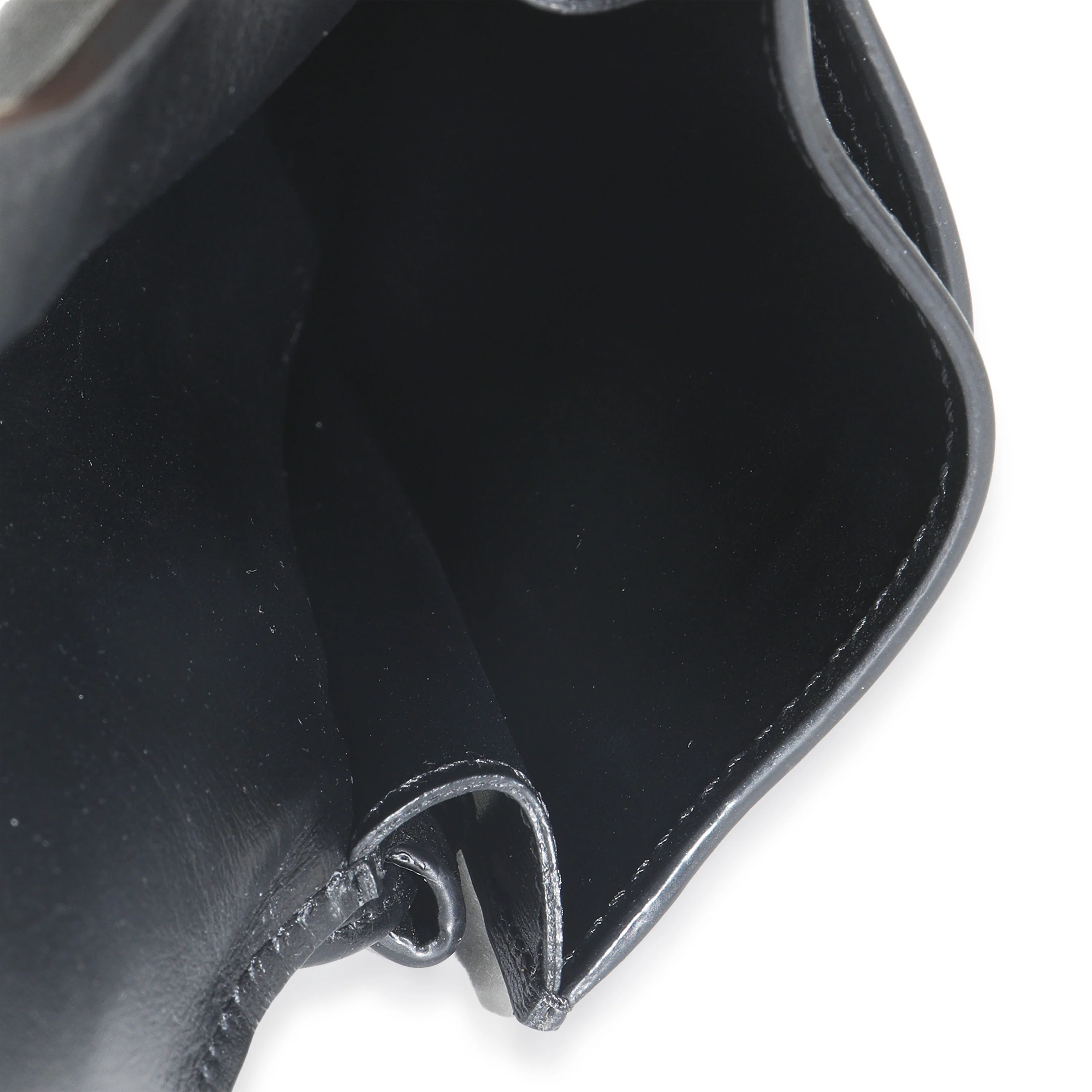 Black Smooth Calfskin Phone Pouch With Flap - Image 6