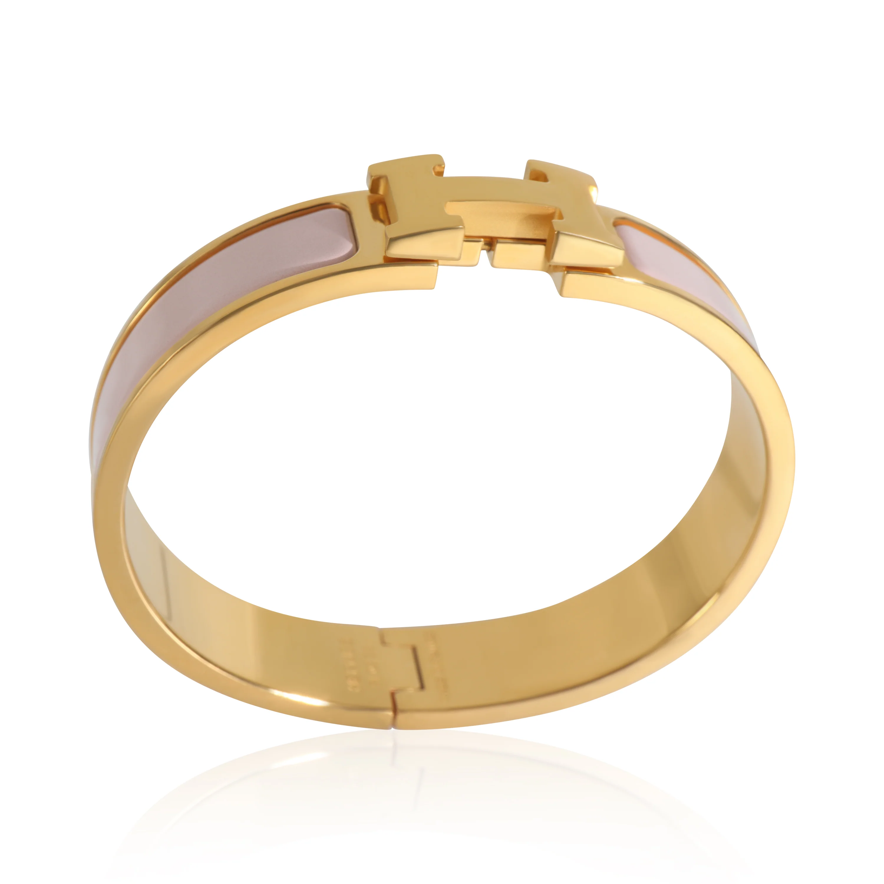 Gold-Plated  Clic H In Rose Candeur Bracelet - Image 5