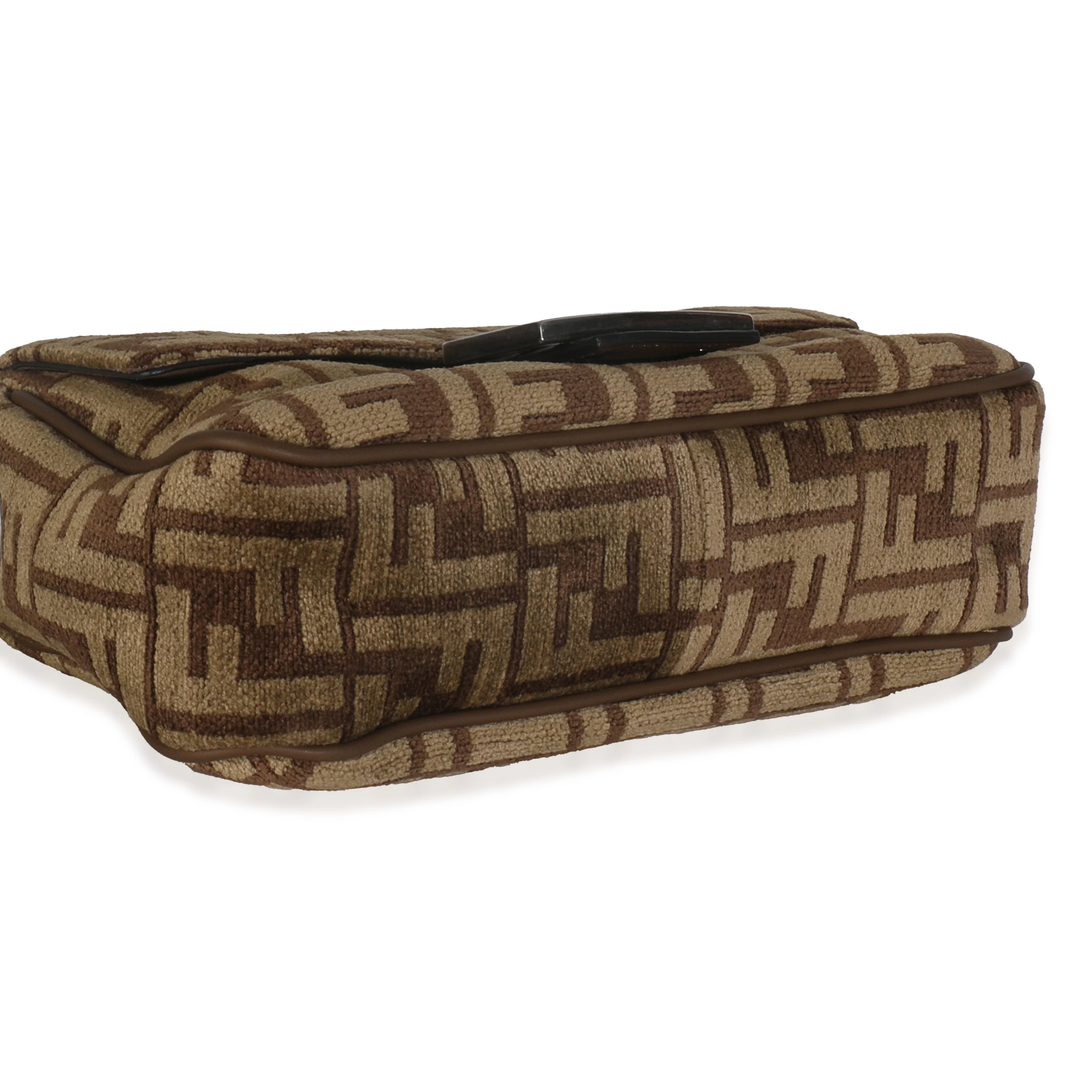 Brown Chenille Vitello Seta FF Midi Chain Baguette - Image 7