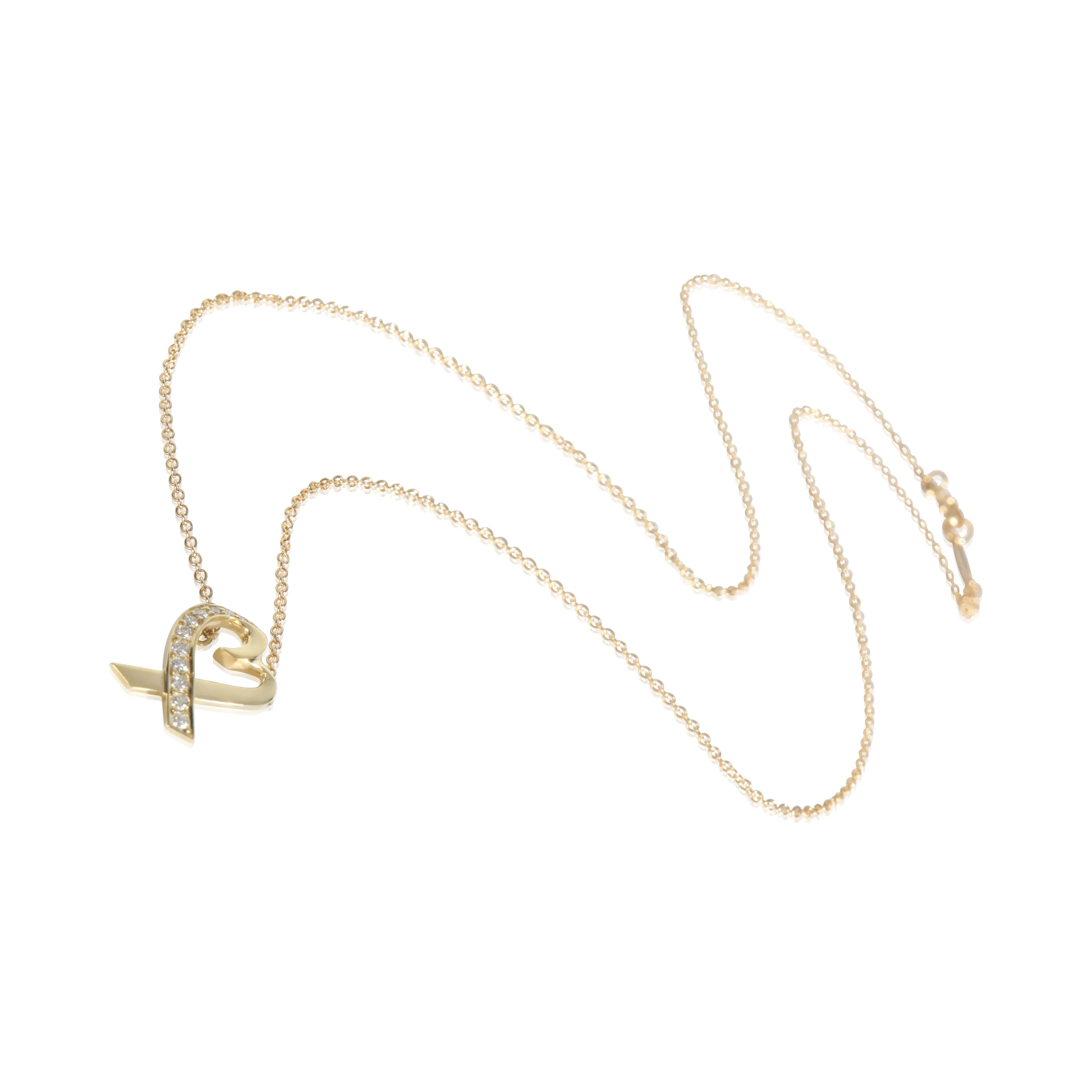 Yellow Gold Diamond Paloma Picasso Loving Heart Pendant - Image 3
