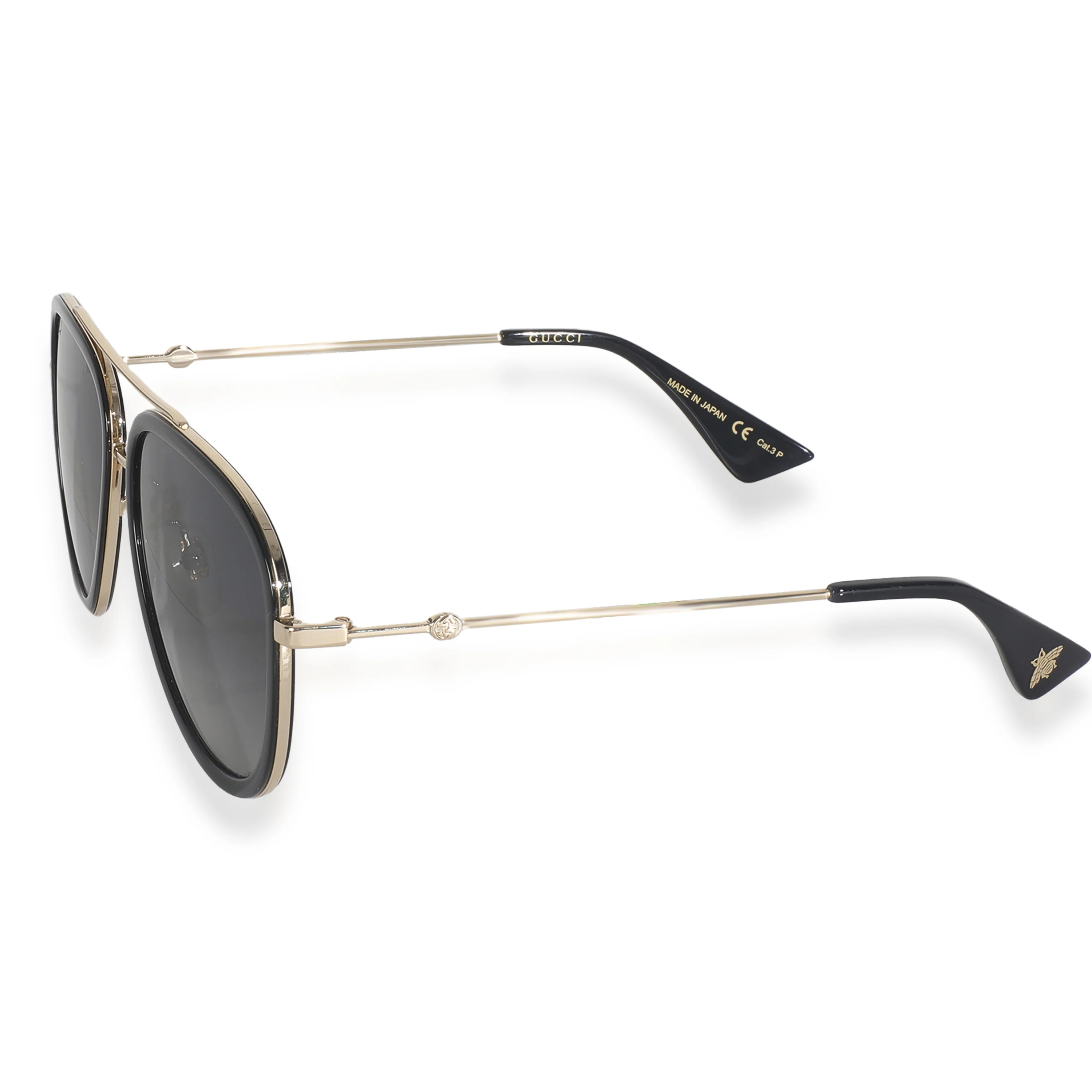 Black Gold Metal Bee Aviator Sunglasses - Image 2